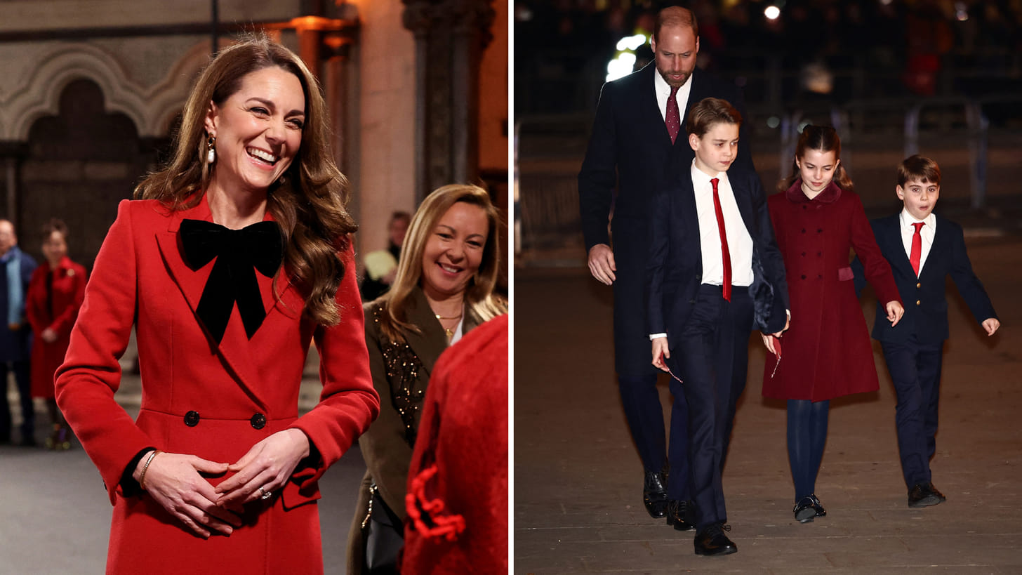 Prins William en Catherine vieren alvast kerst met hun gezin in Westminster Abbey