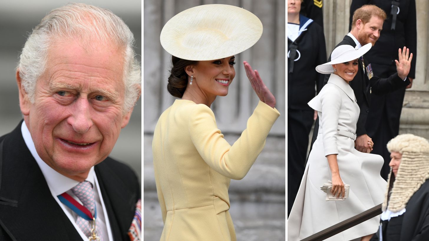 Britse royals arriveren voor dankdienst jubileum koningin Elizabeth