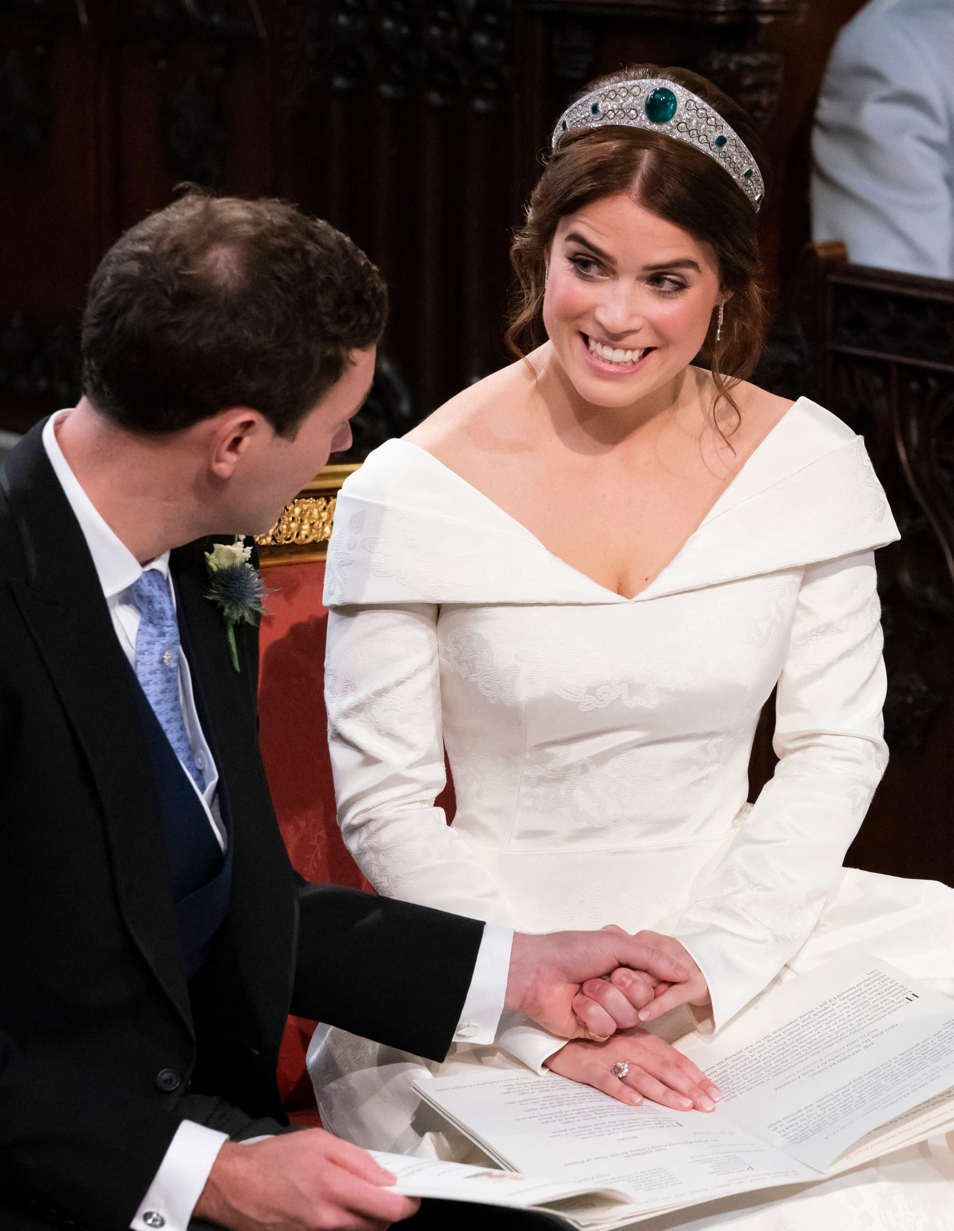 Prinses Eugenie op haar bruiloft.