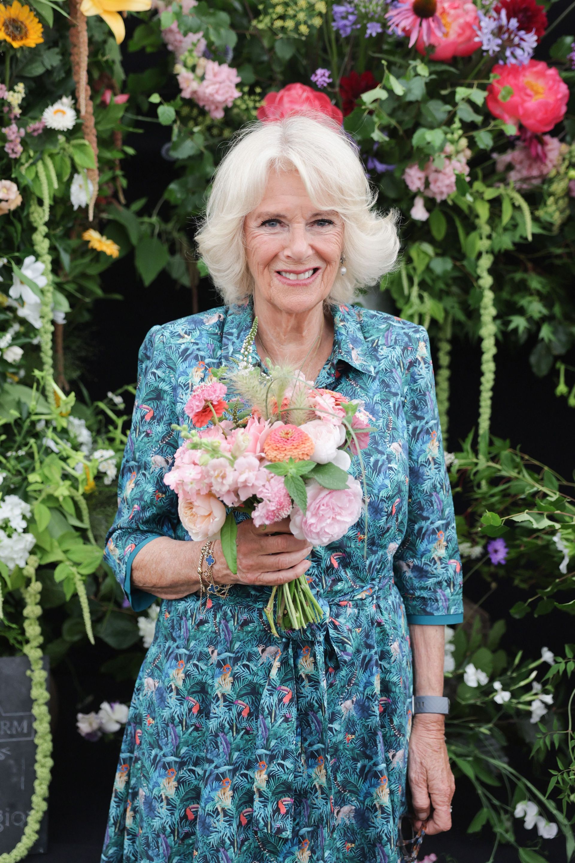 Camilla tijdens sandringham flower show