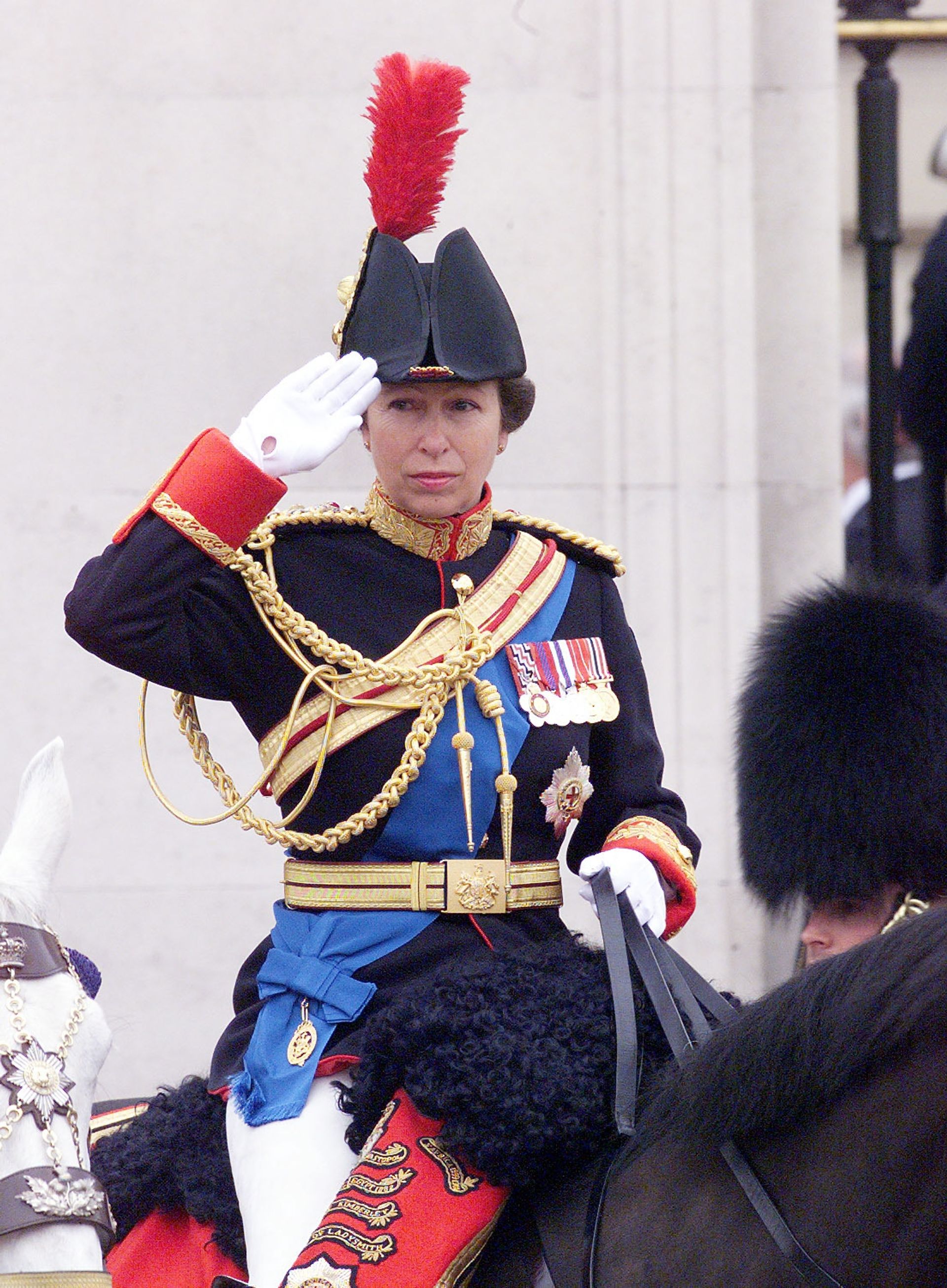 Anne trooping the colour