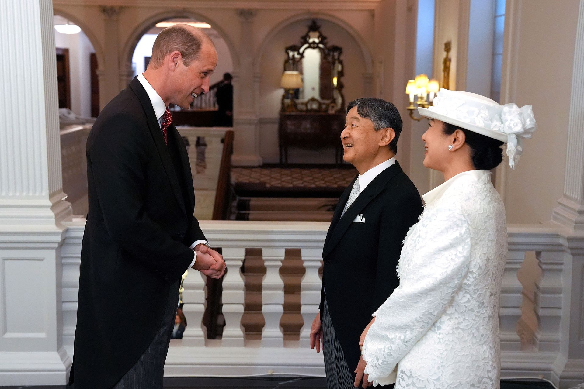 ANP-502024197 - Prince William, Emperor Naruhito and Empress Masako