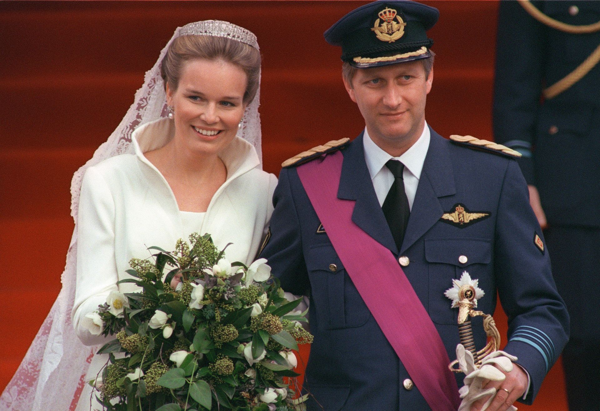Pilip en Mathilde trouwen in 1999