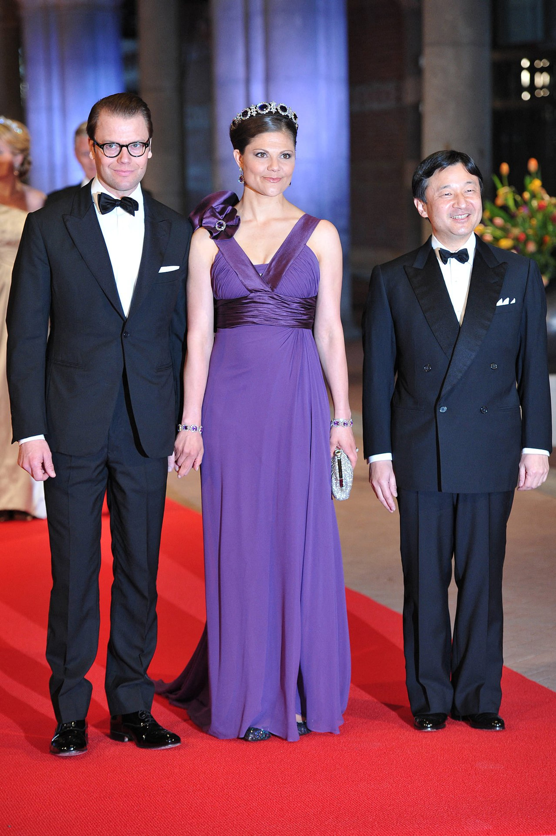 Prinses Victoria, prins Daniel met de keizer van Japan Naruhito.