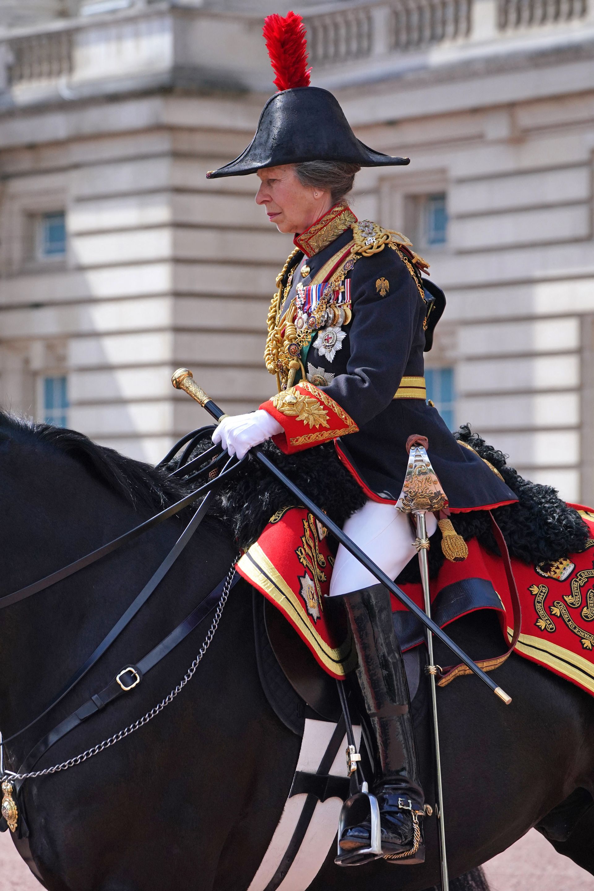 Anne trooping the colour