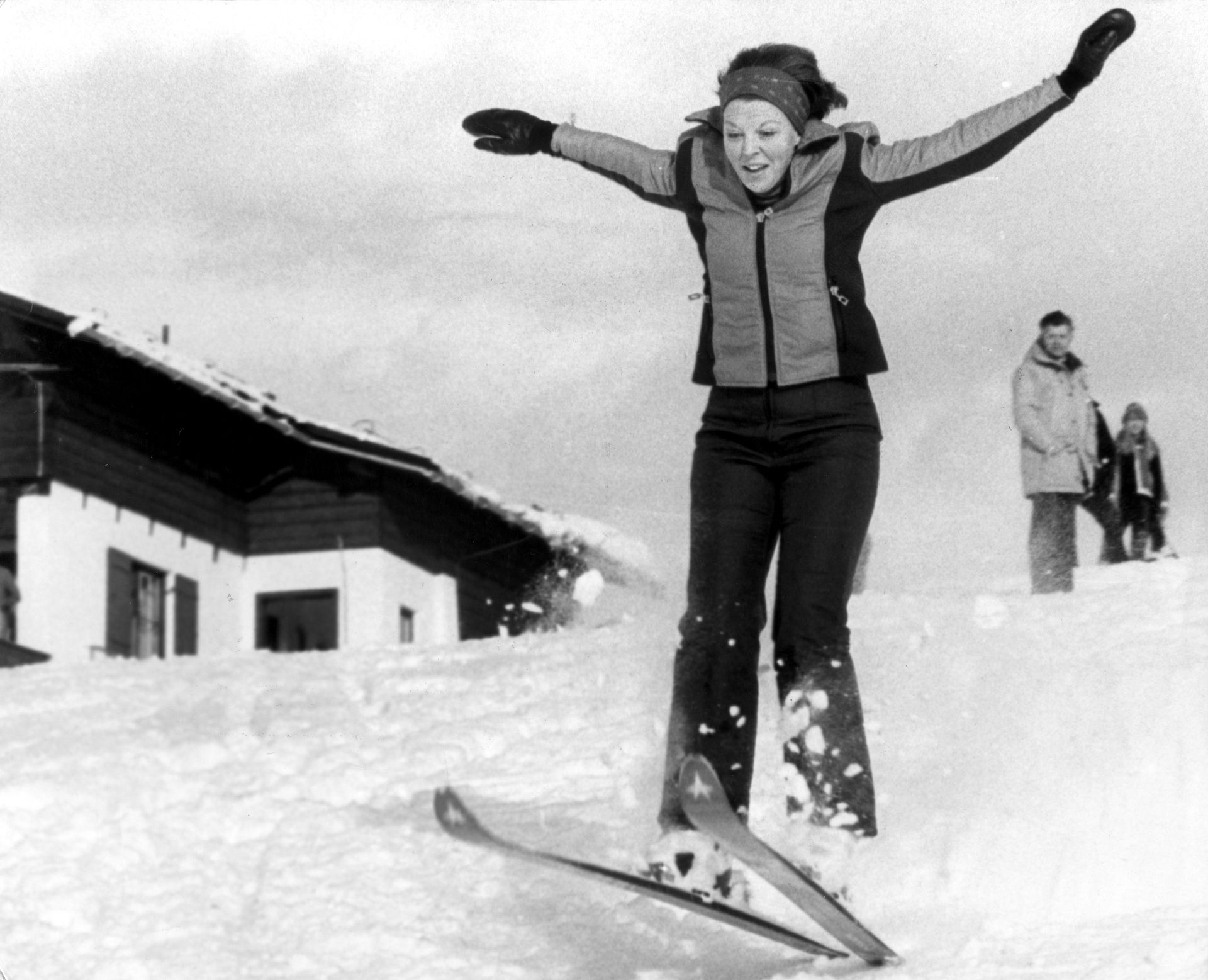 Beatrix op ski's in Lech (1978)