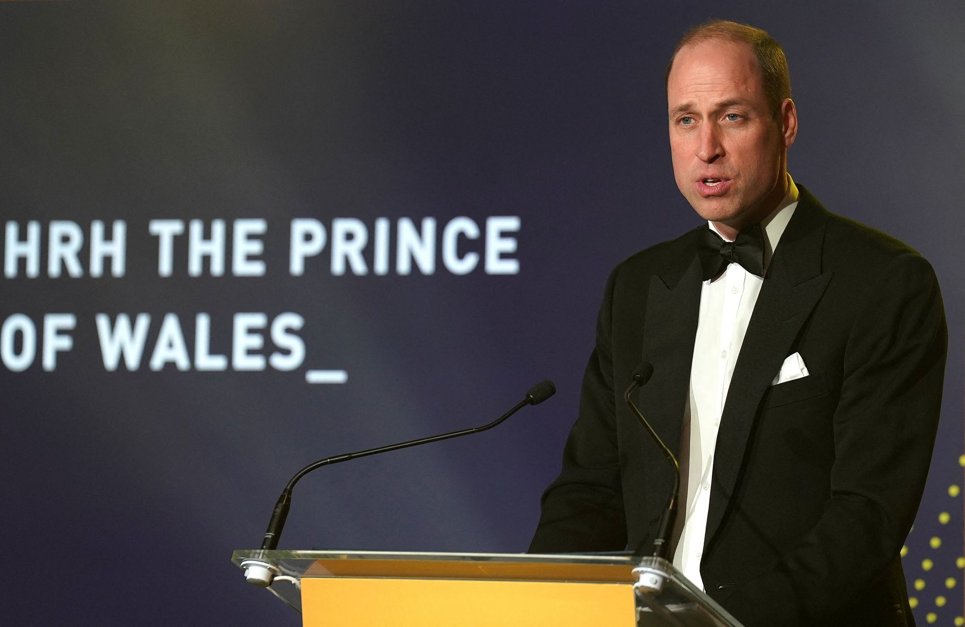Prins William tijdens de Diana Legacy Awards op 14 maart 2024