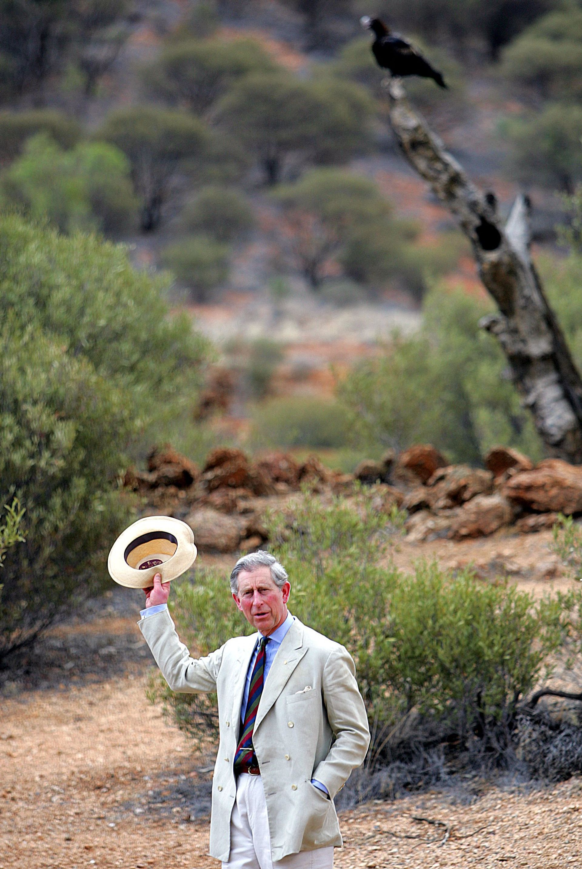 De toenmalige prins Charles op bezoek in Australië in 2005.