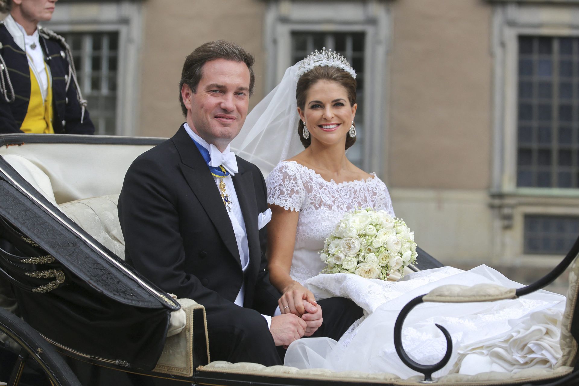 Prinses Madeleine en Christopher O'Neill op hun trouwdag in 2013.