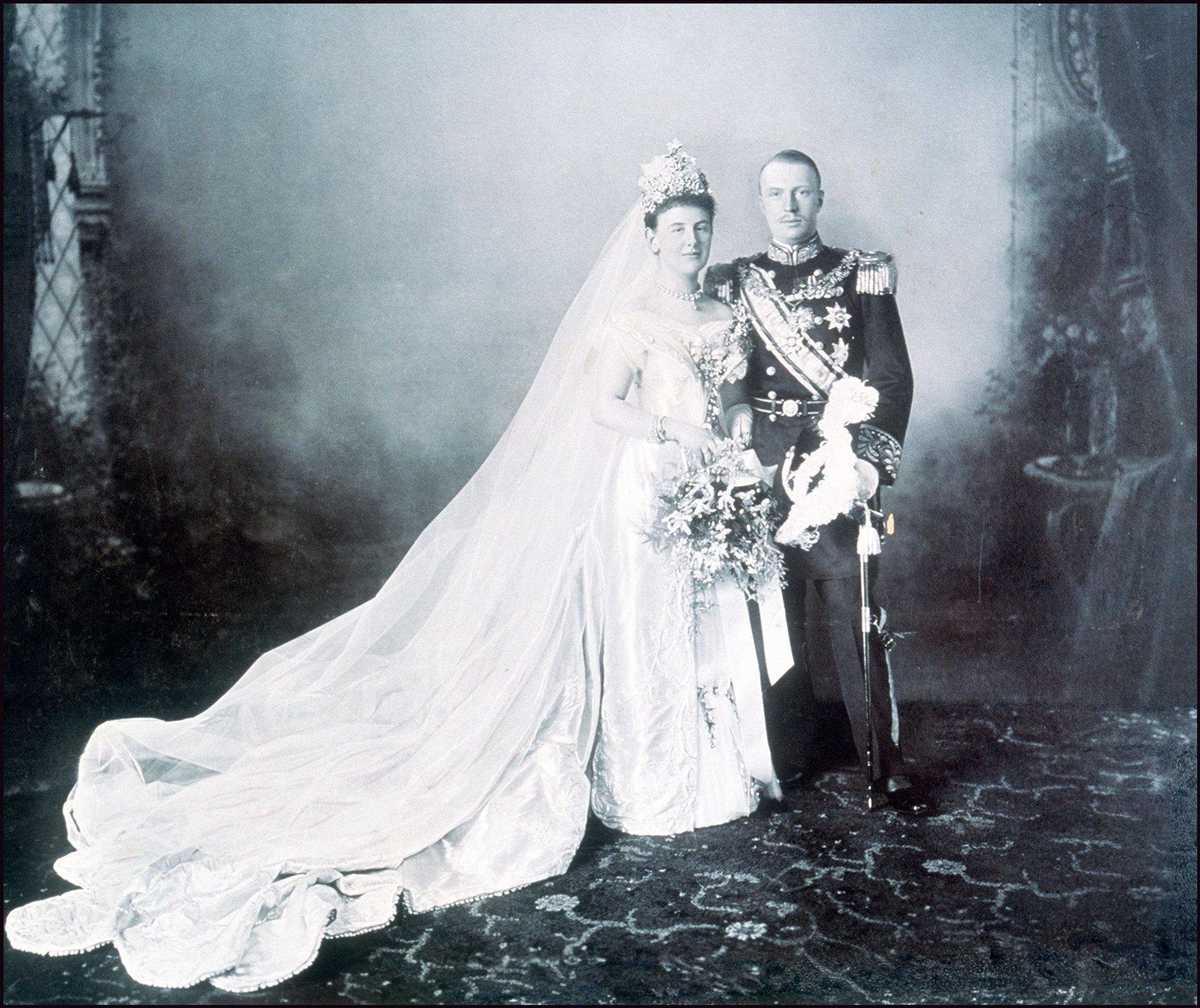 Koningin Wilhelmina en prins Hendrik op 7 januari 1901