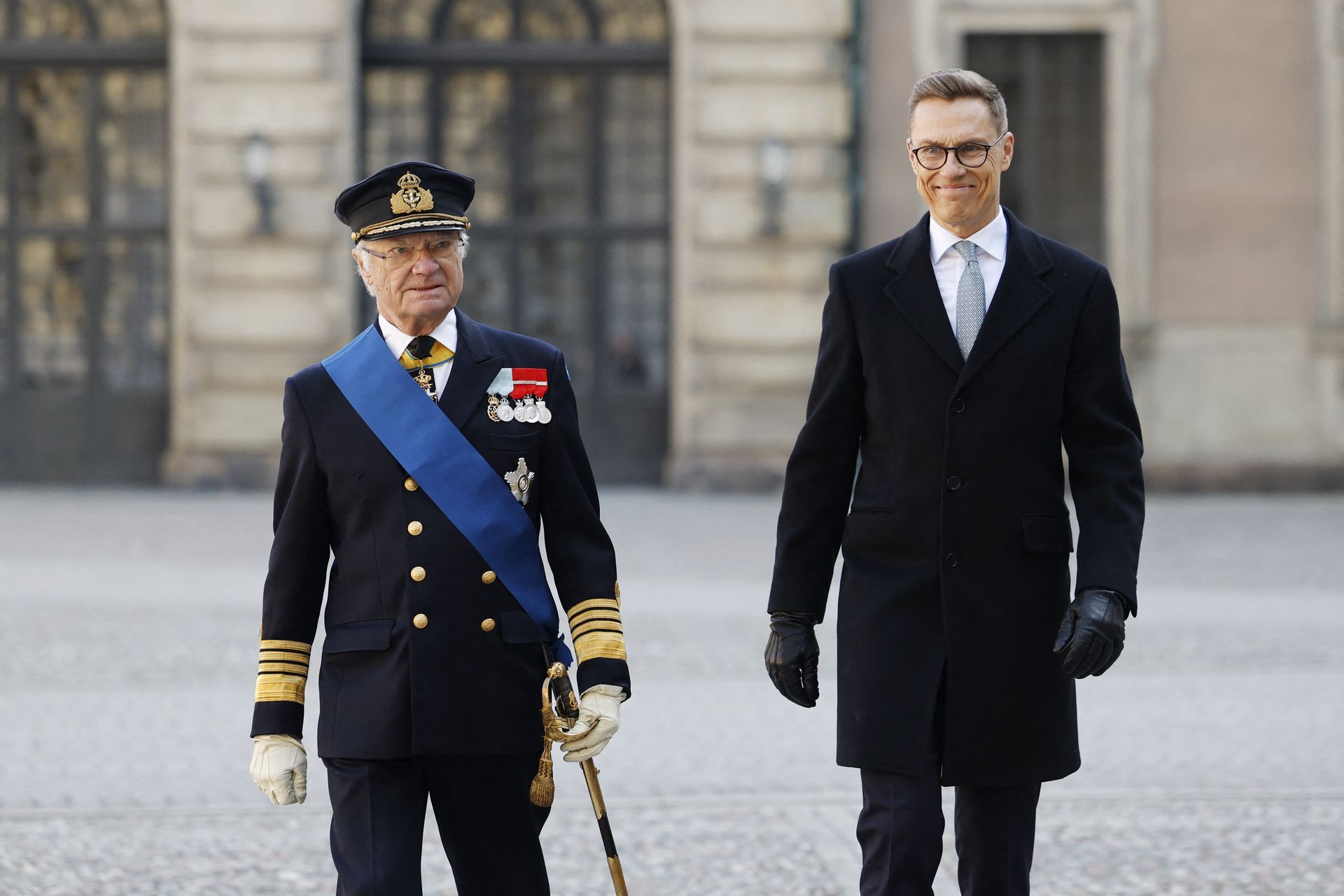 Koning Carl Gustaf en de Finse president Alexander Stubb.