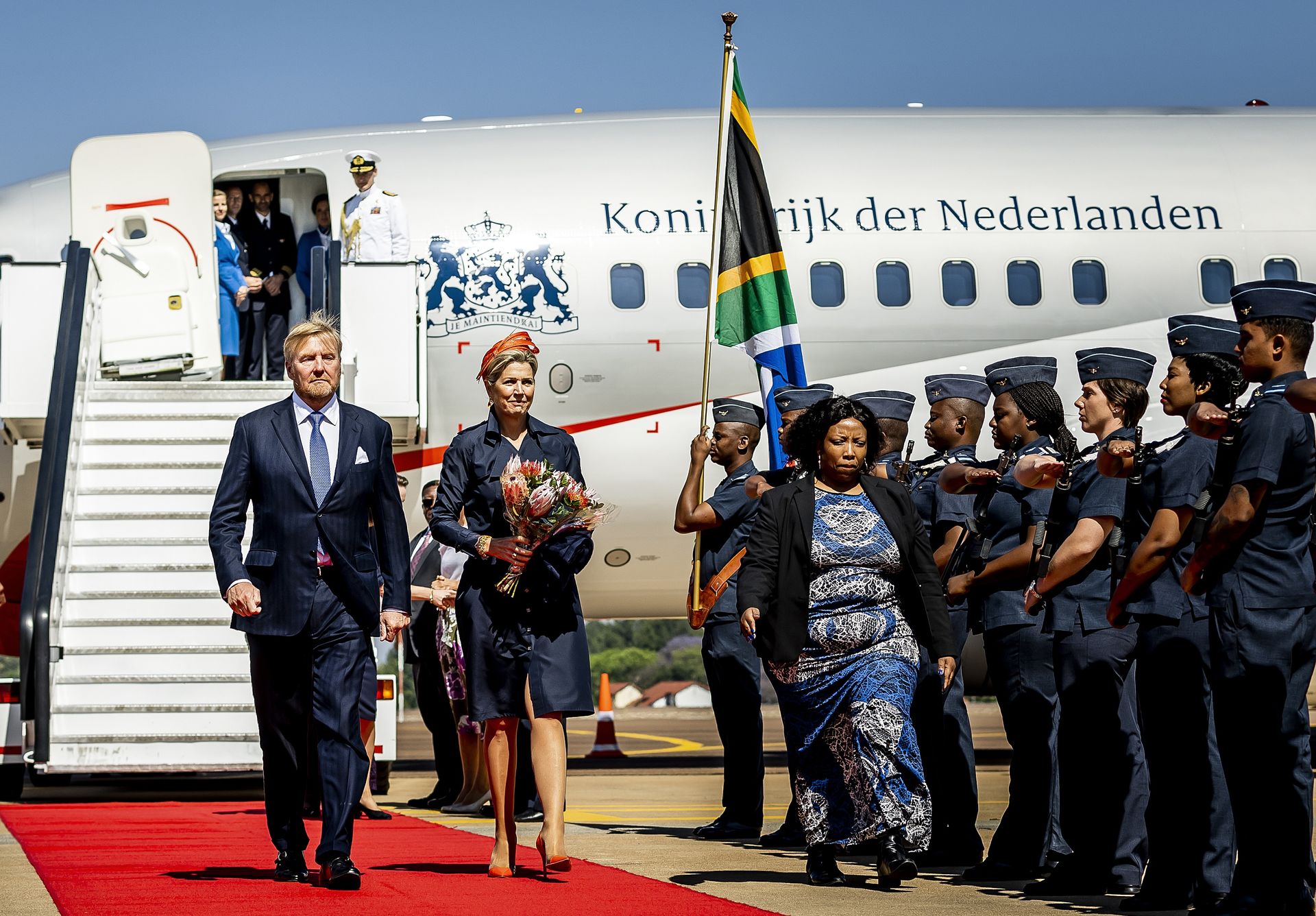 Willem-Alexander-Máxima-Zuid-Afrika-aankomst