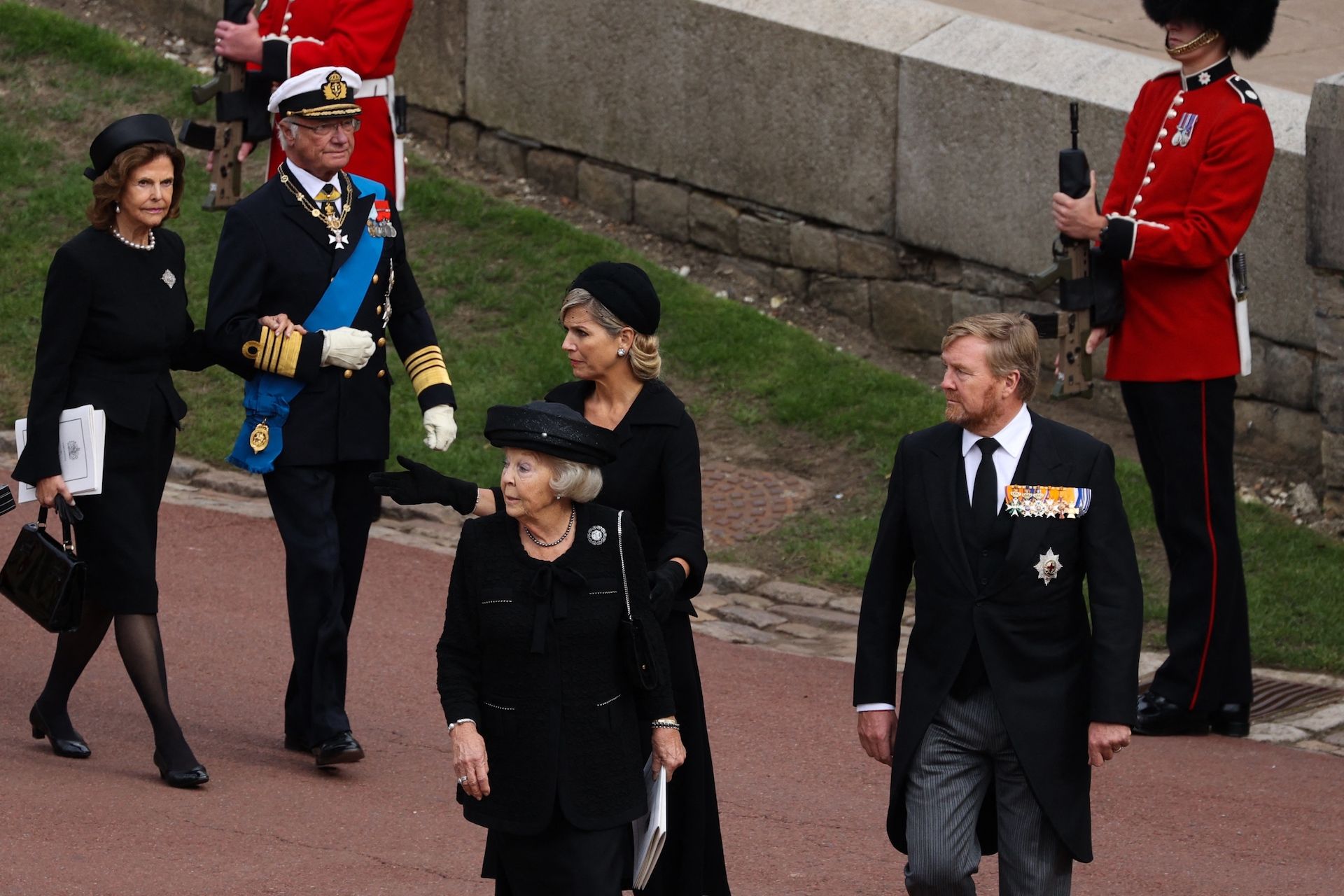 Koningspaar-Zweden-prinses_Beatrix-en-koningspaar-in-Windsor