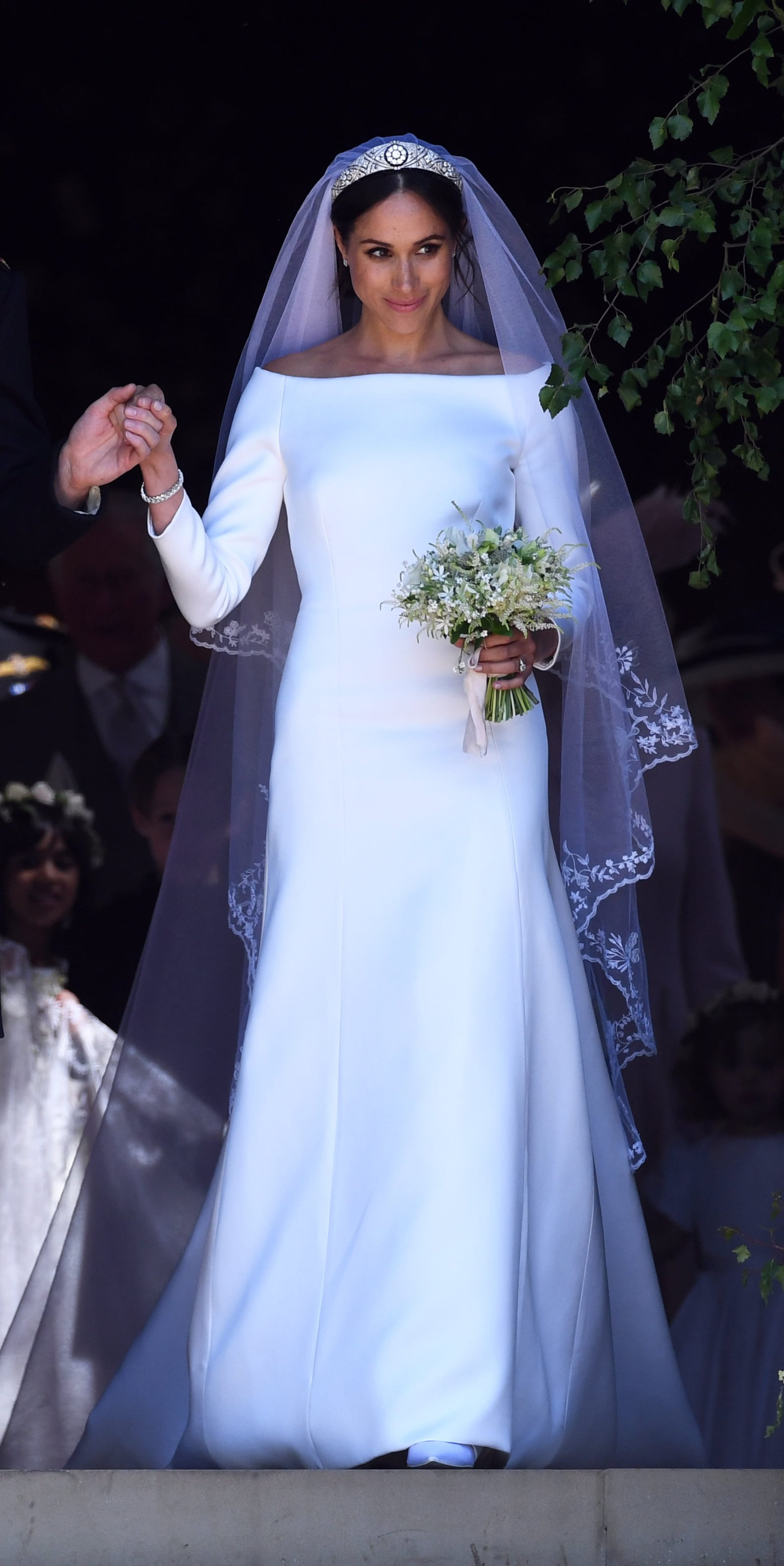 Meghan was zeker niet van plan om onder te doen voor de trouwjurk van Catherine. Zij had namelijk de