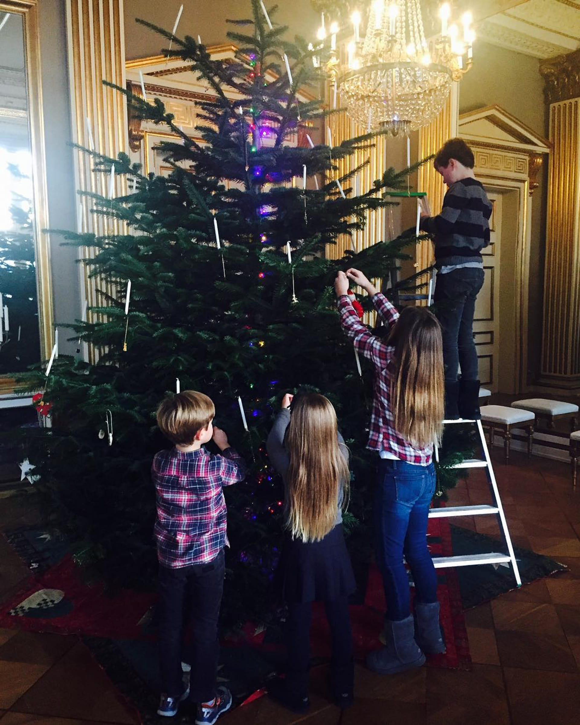 In 2016 deelde kroonprinses Mary van Denemarken deze foto van haar kinderen die enthousiast een