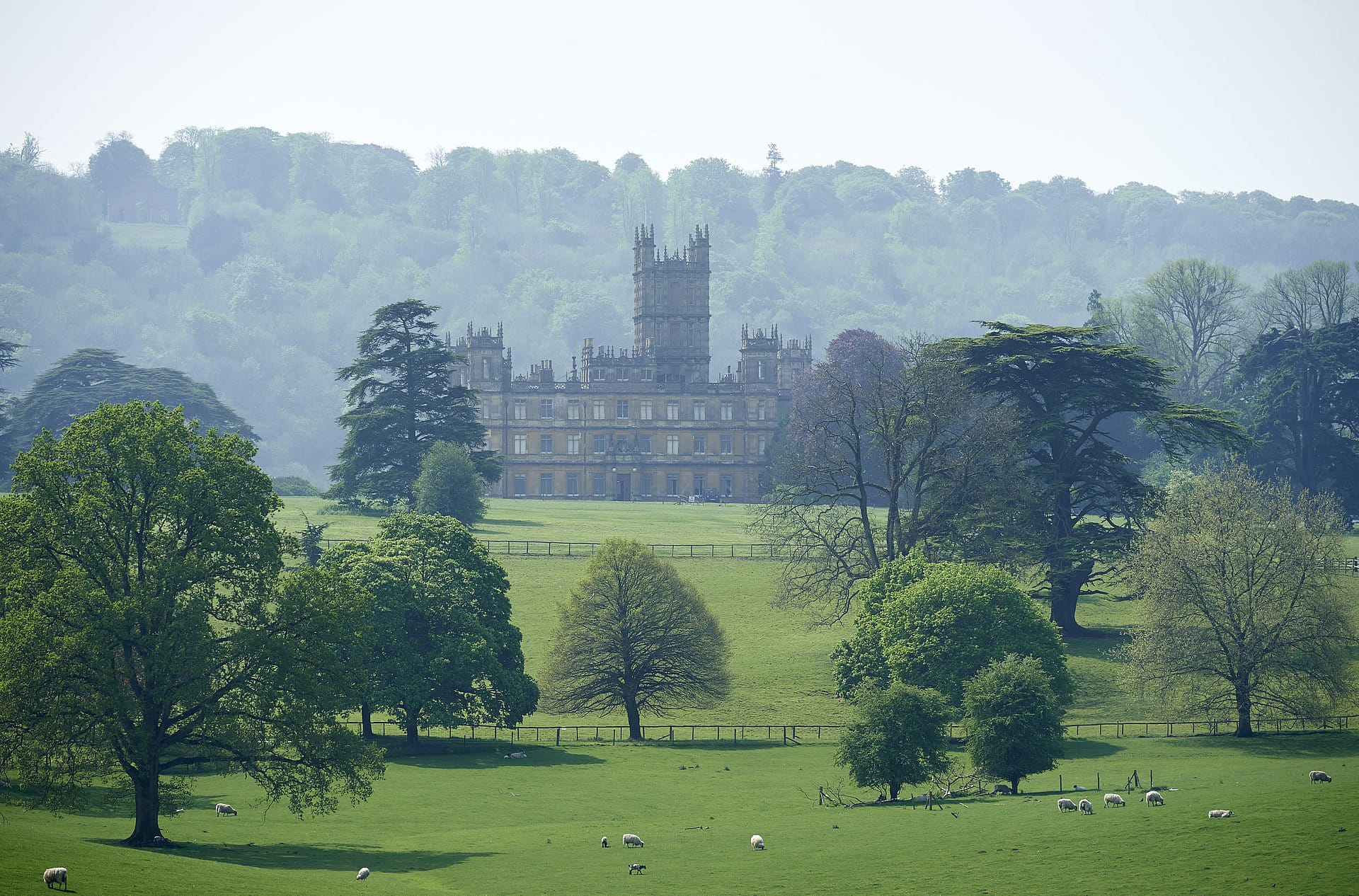 Highclere Castle, het toneel voor de dramaserie Downton Abbey. Josephine Rombouts belandde in een