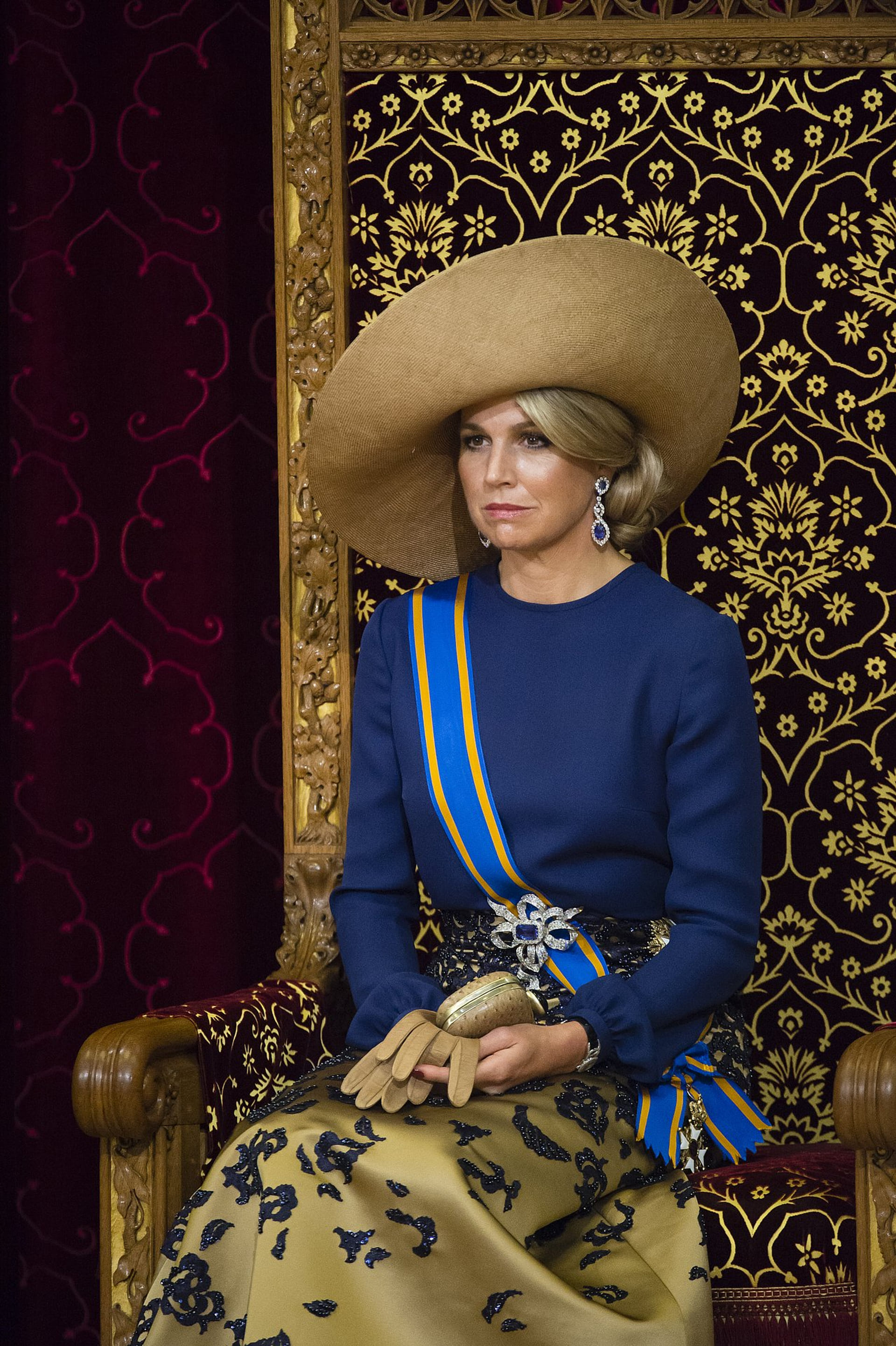 Op de rok van de Prinsjesdag jurk van 2016 zit guipure kant verwerkt. Bodo: ''Het is een kantsoort