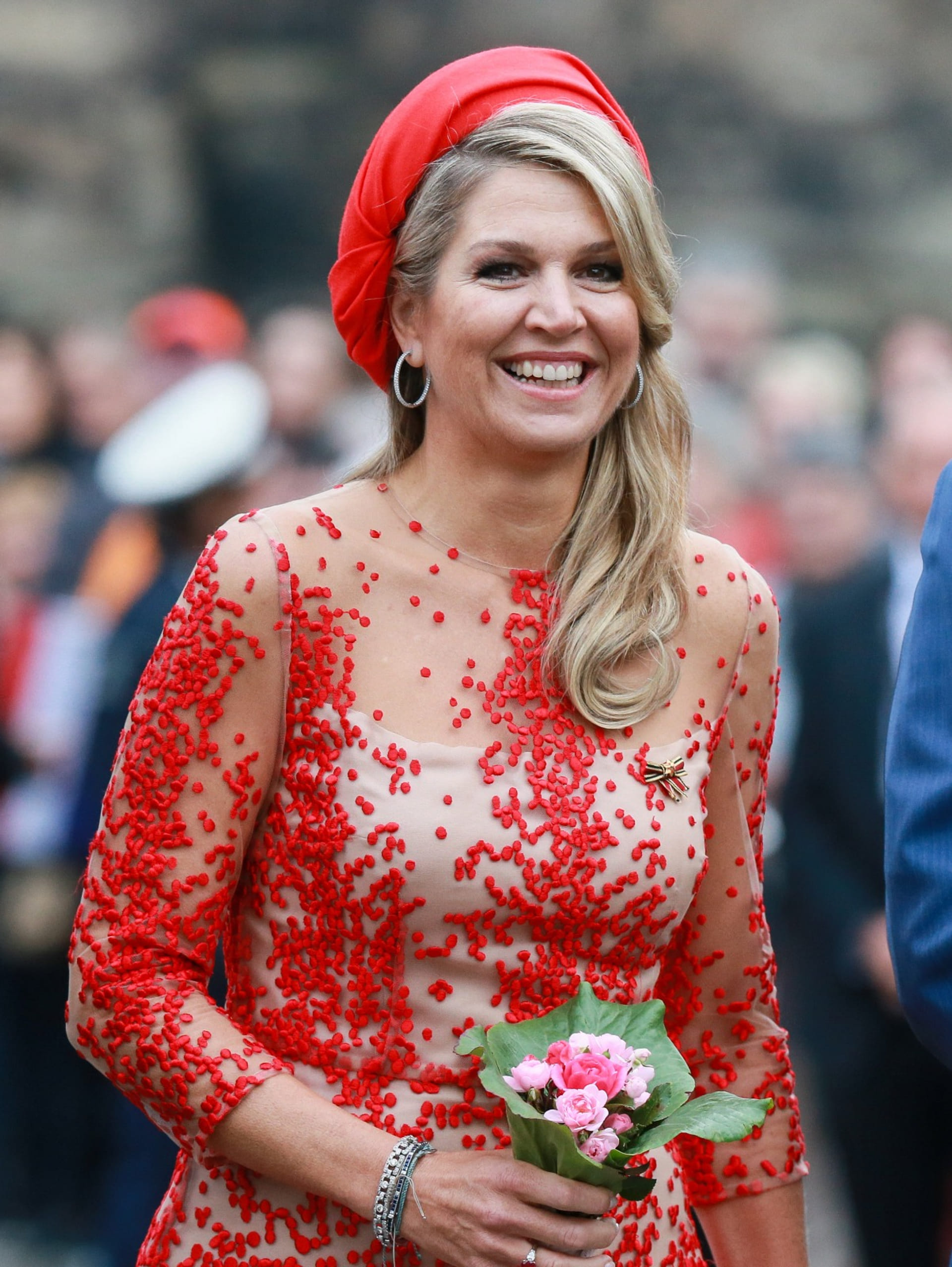 De koningin bij het bezoek aan Trier.