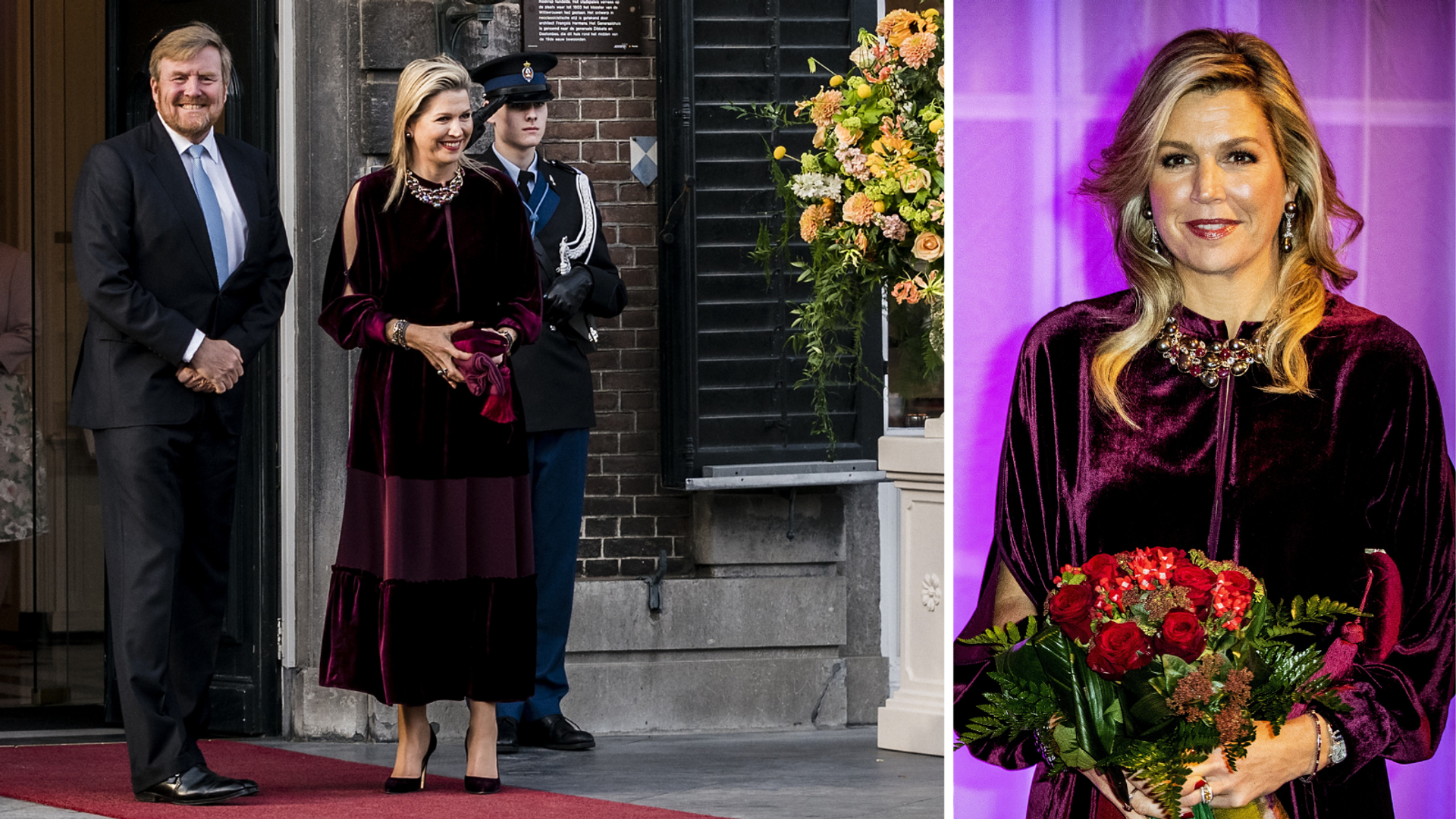 Maxima jurk bordeauxrood