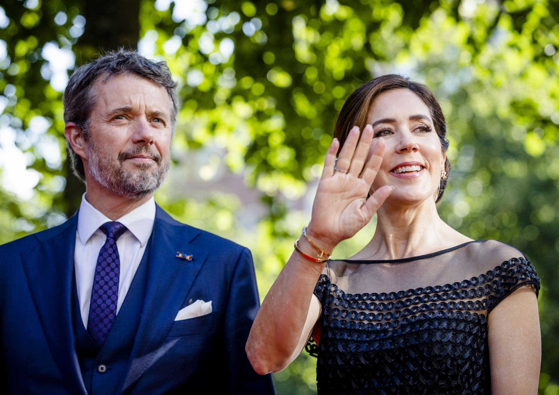Kroonprins Frederik en zijn vrouw prinses kroonprinses Mary tijdens een staatsbezoek aan Nederland in 2022.