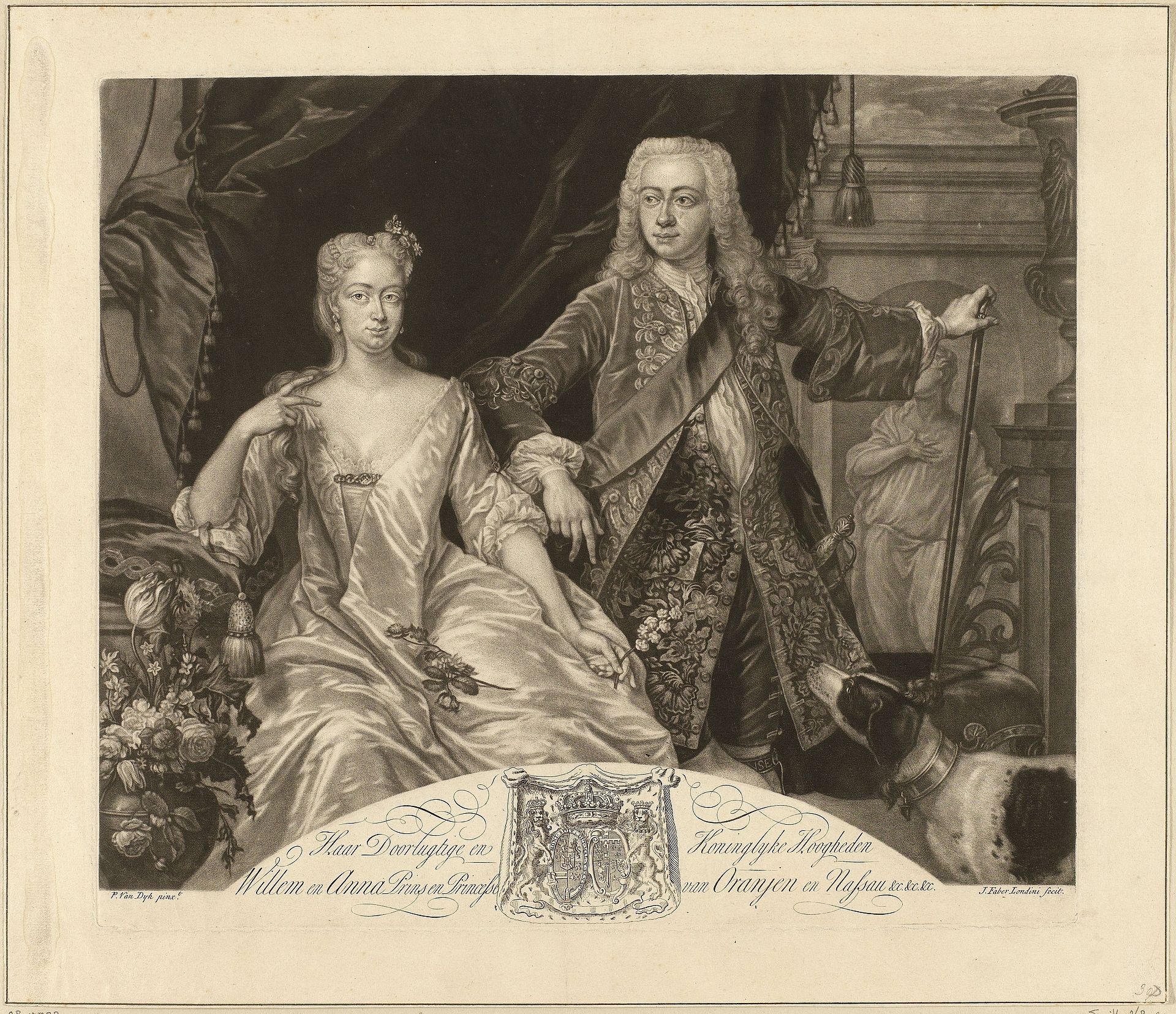 Anna van Hannover en Willem IV, c. 1734-1756.