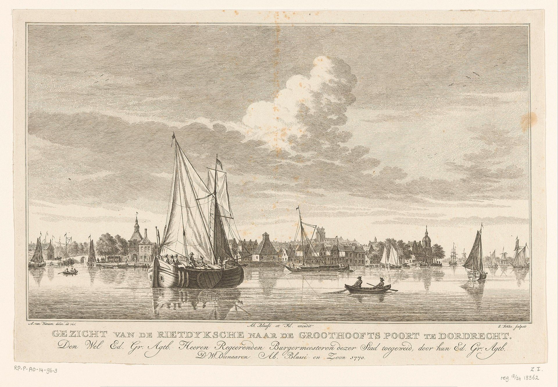 Gezicht op Dordrecht, c. 1770.