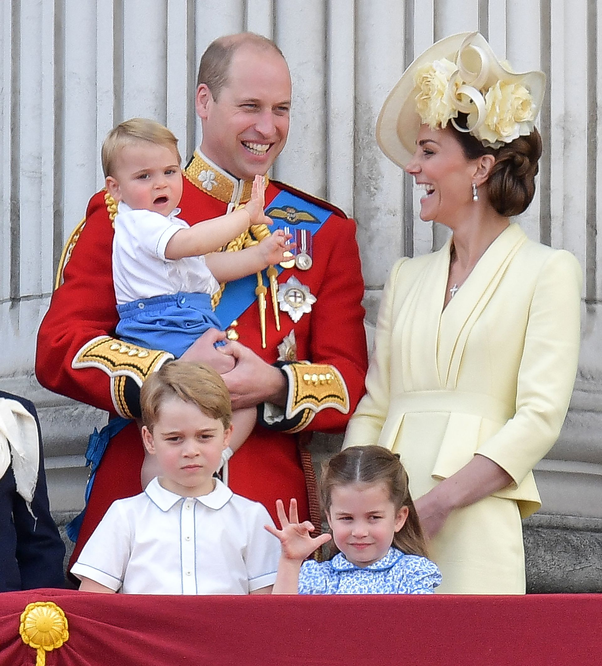 Juni 2019: prins William en Catherine verschijnen met hun kinderen op het balkon van Buckingham