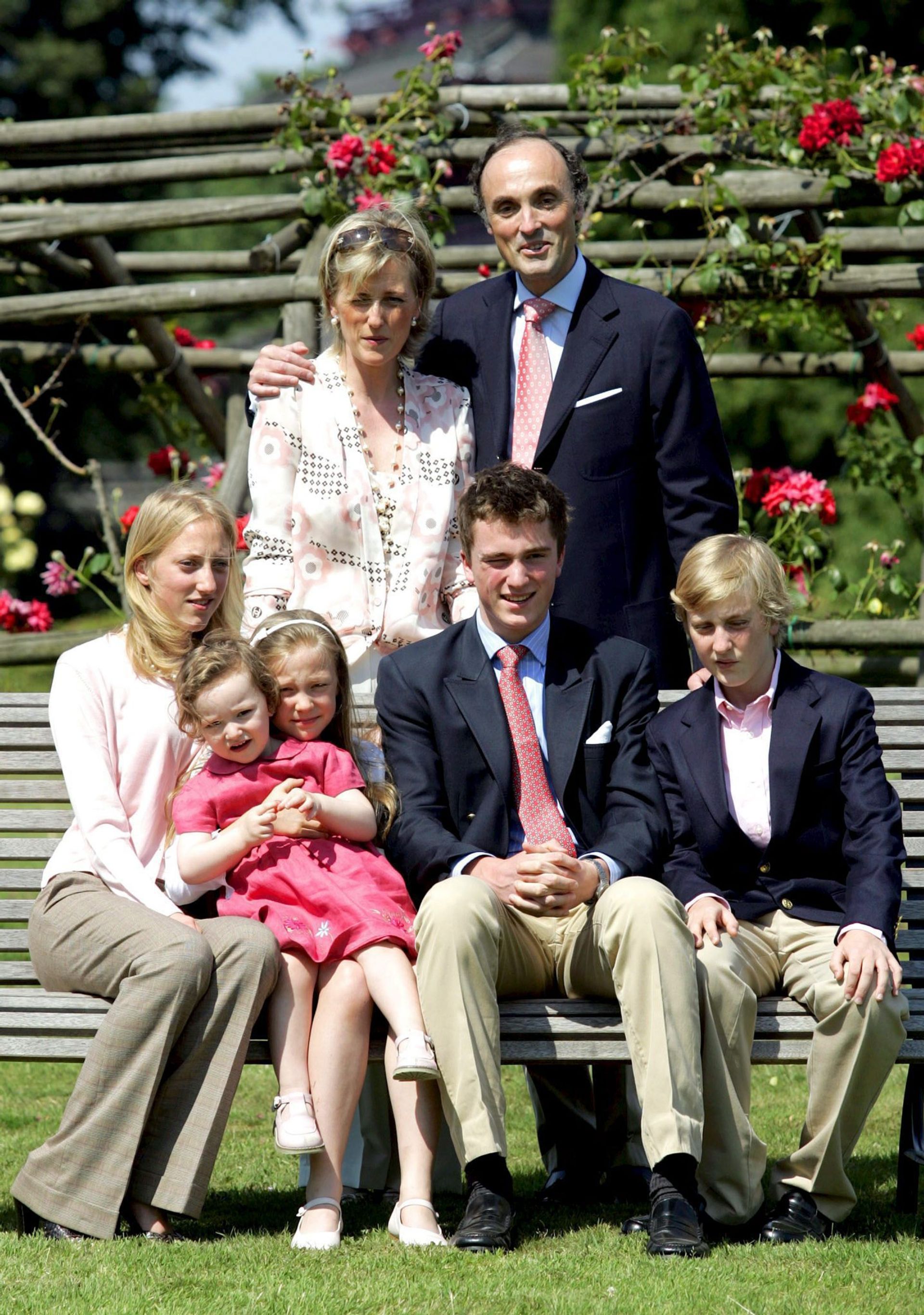 Het gezin van prinses Astrid en prins Lorenz in 2005.