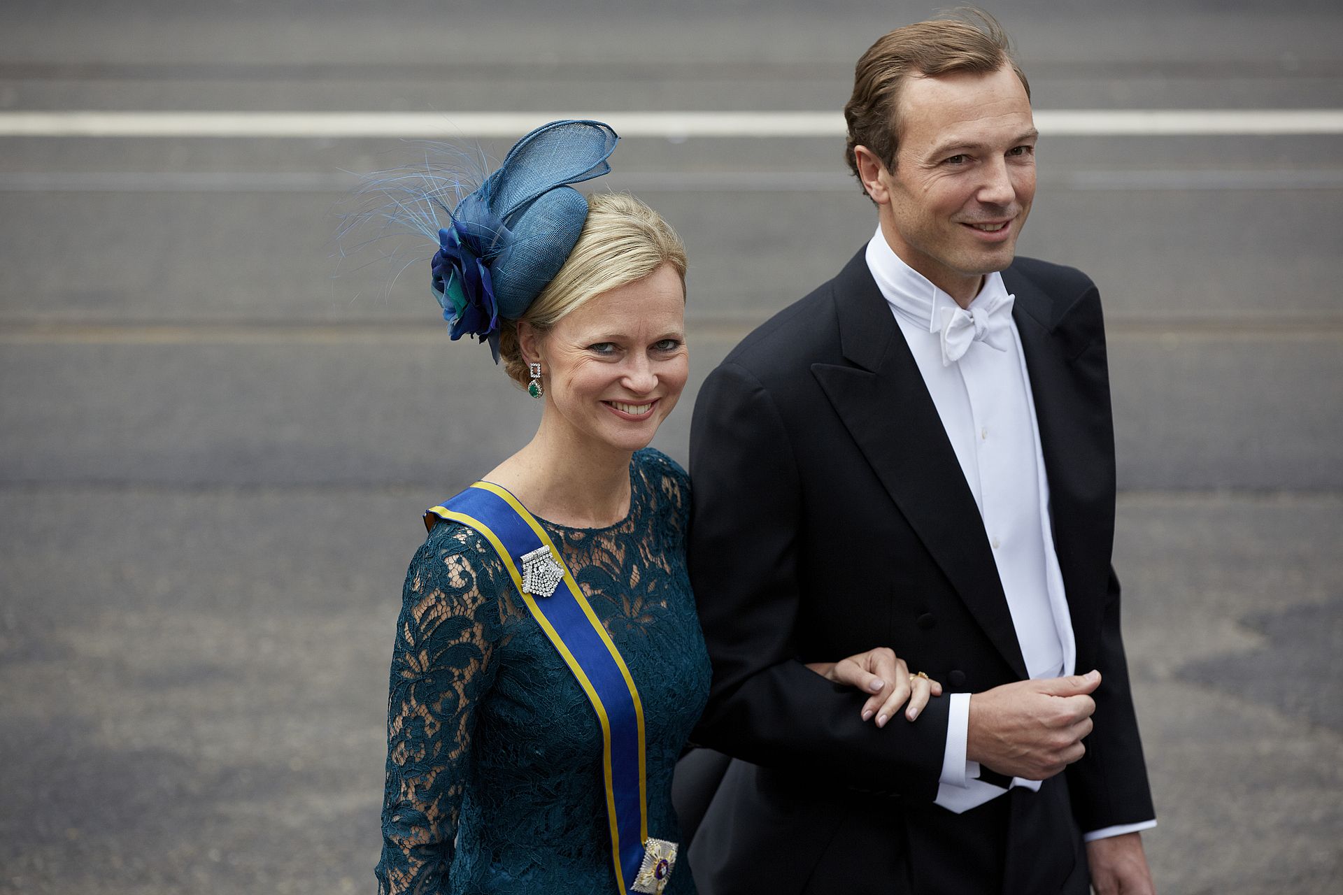 Carolina en Albert bij de inhuldiging van koning Willem-Alexander, 2013.