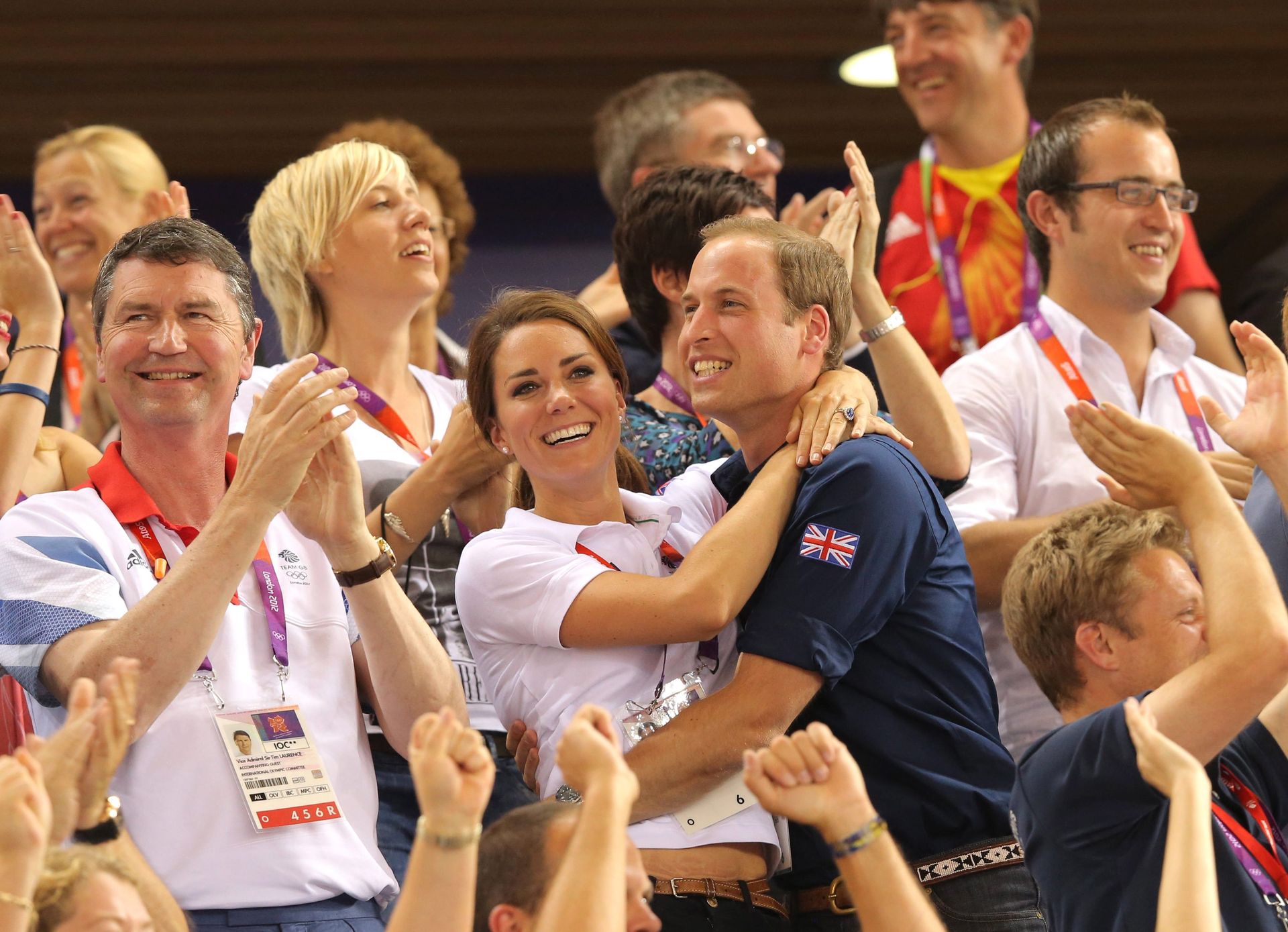 In 2012 worden de Olympische Spelen in Londen gehouden. Een uitgelaten William en Catherine