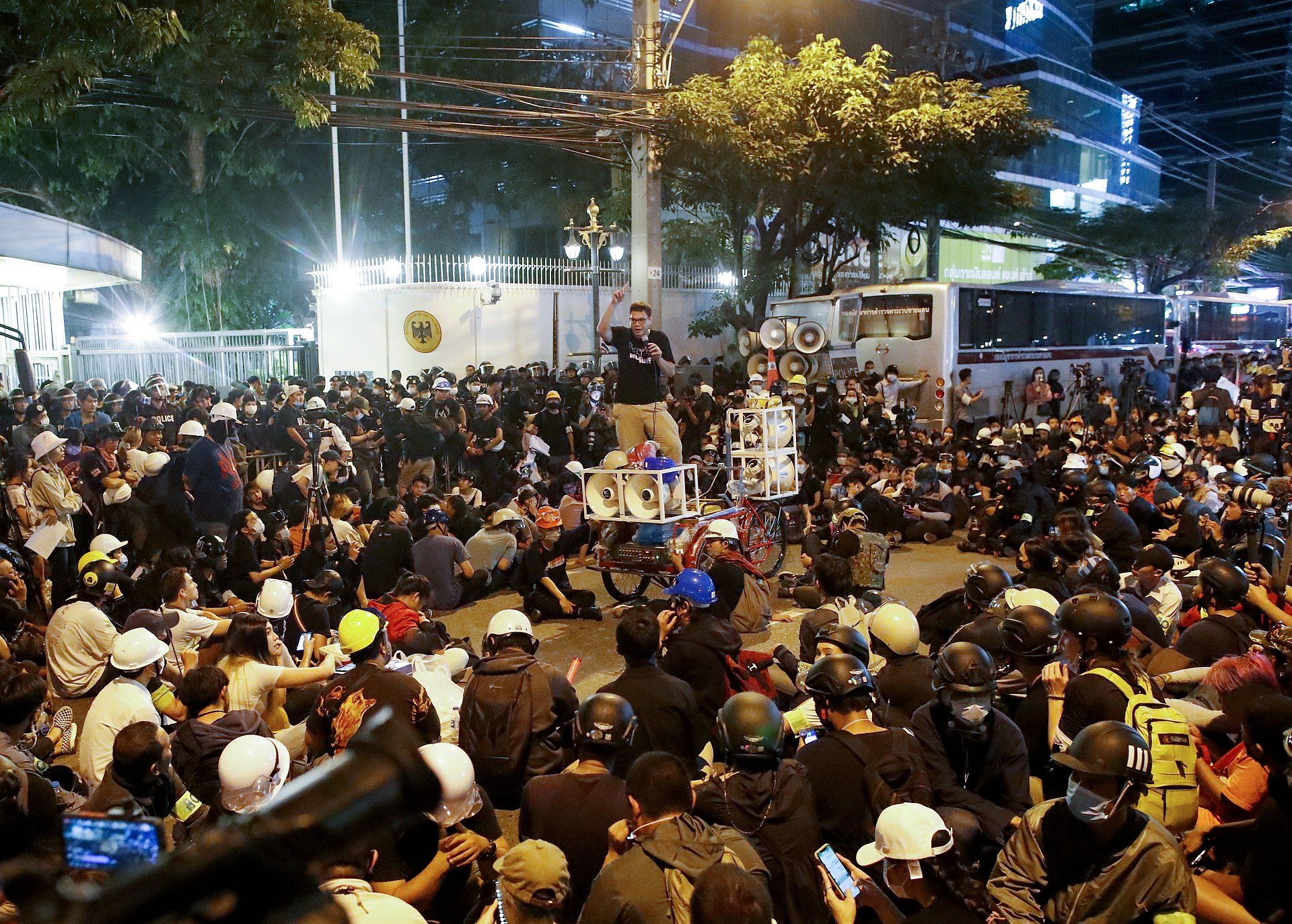 Pro-democratie demonstranten in Thailand, 26 oktober 2020.