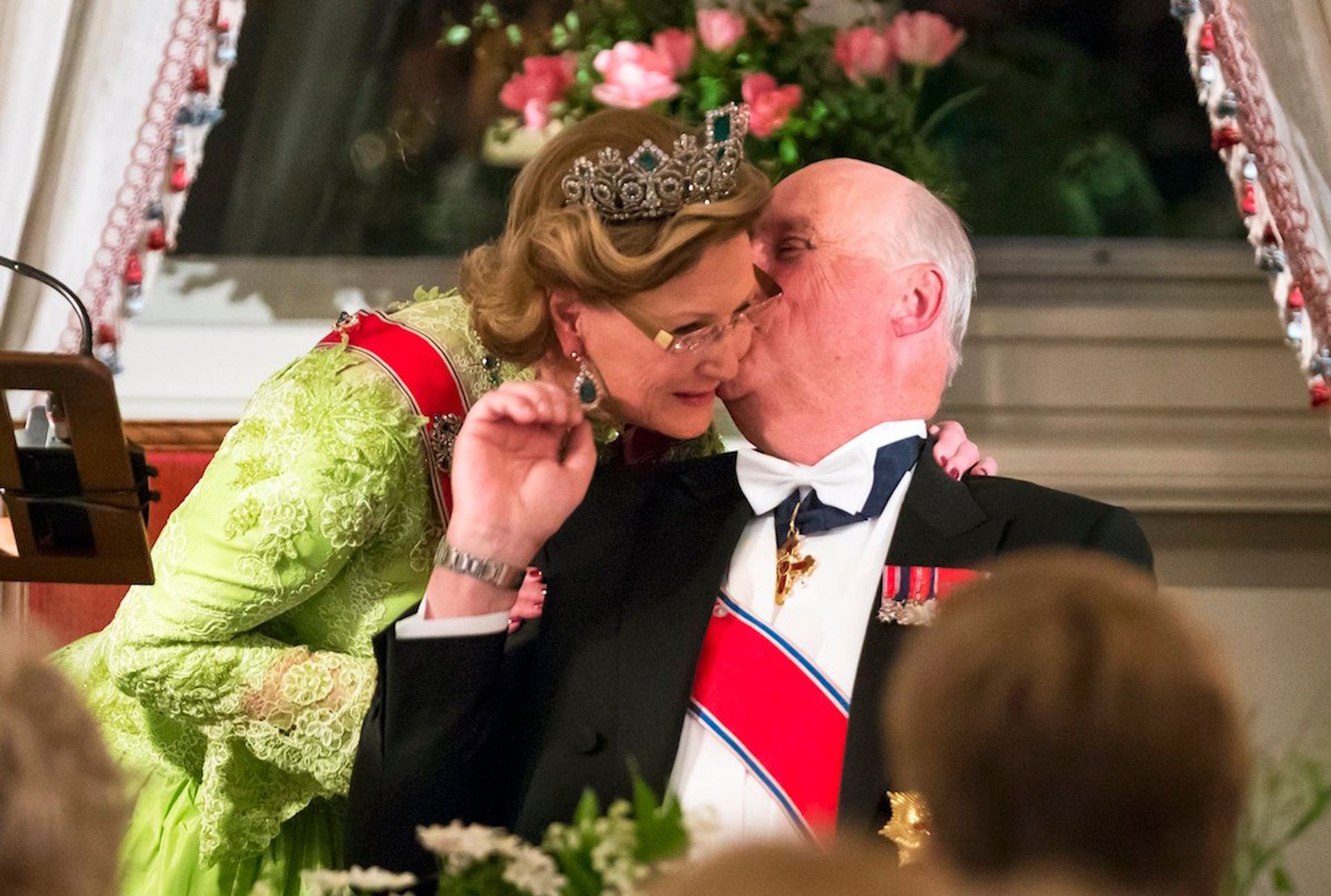 Sonja en Harald tijdens de viering van hun tachtigste verjaardagen, 9 mei 2017.