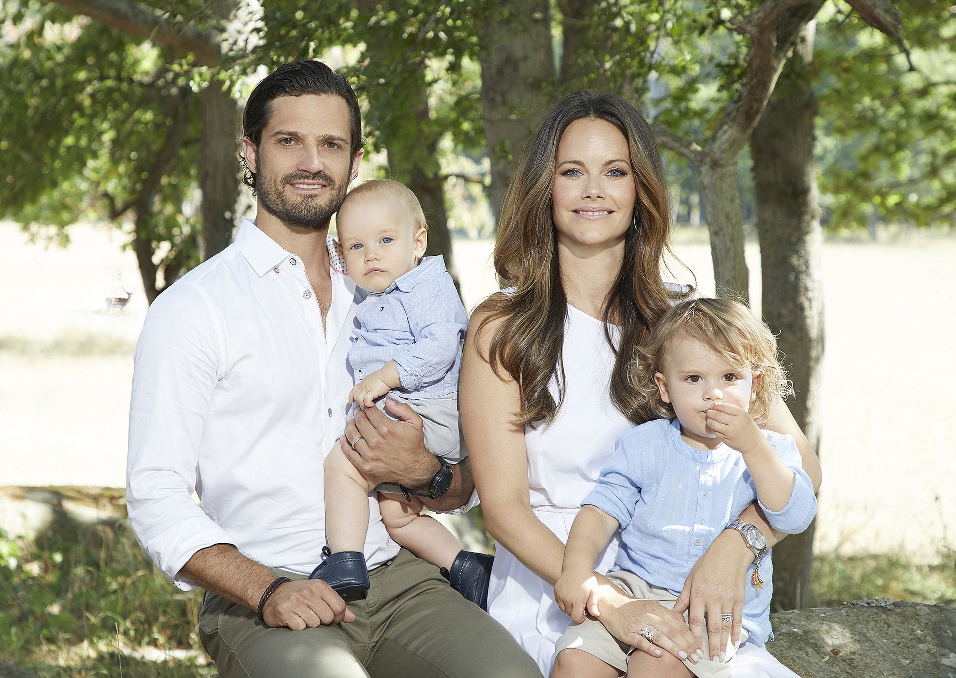 Carl Philip en Sofia met hun kinderen in 2018.