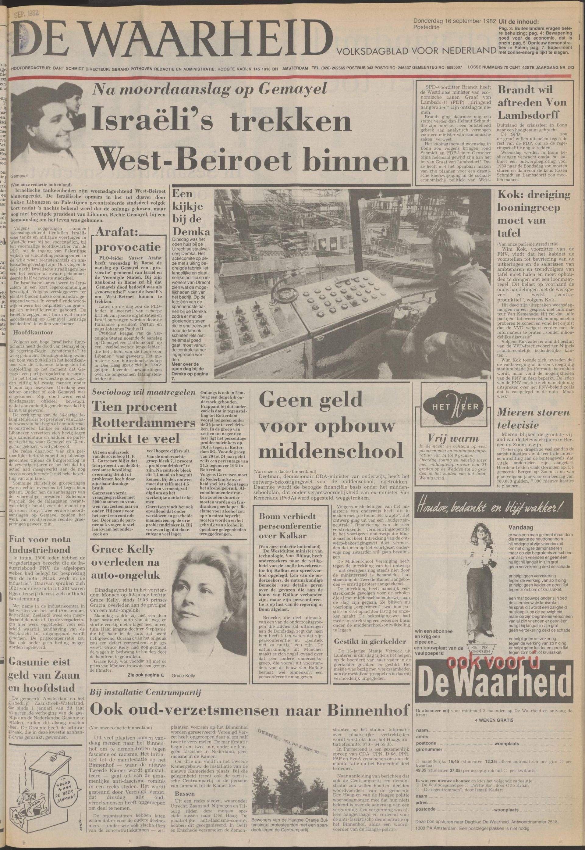 De Waarheid, 16 september 1982.
