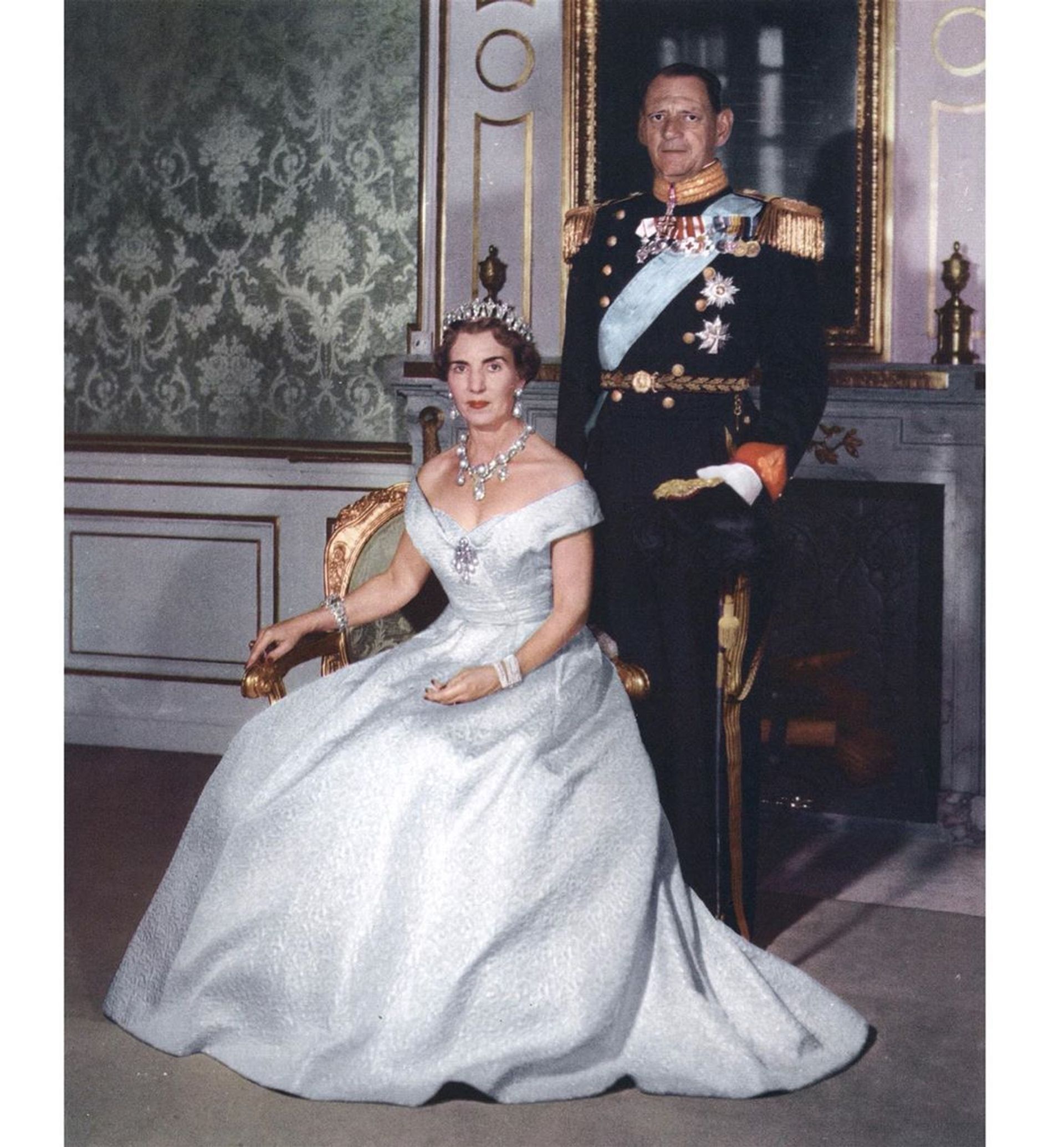 Staatsportret van koning Frederik IX en koningin Ingrid uit 1960.
