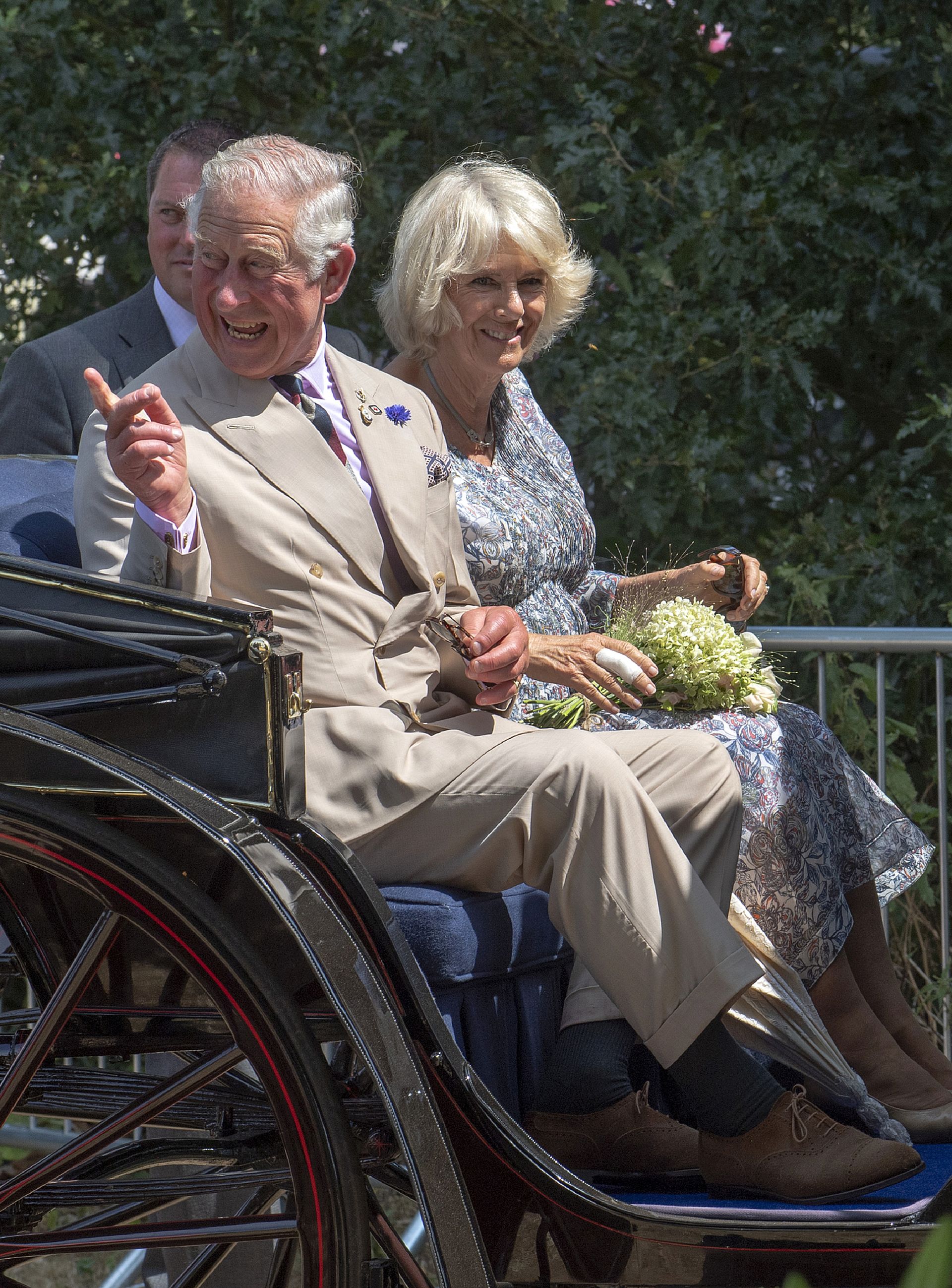 Charles en Camilla in 2018 bij de Sandringham Flower Show.