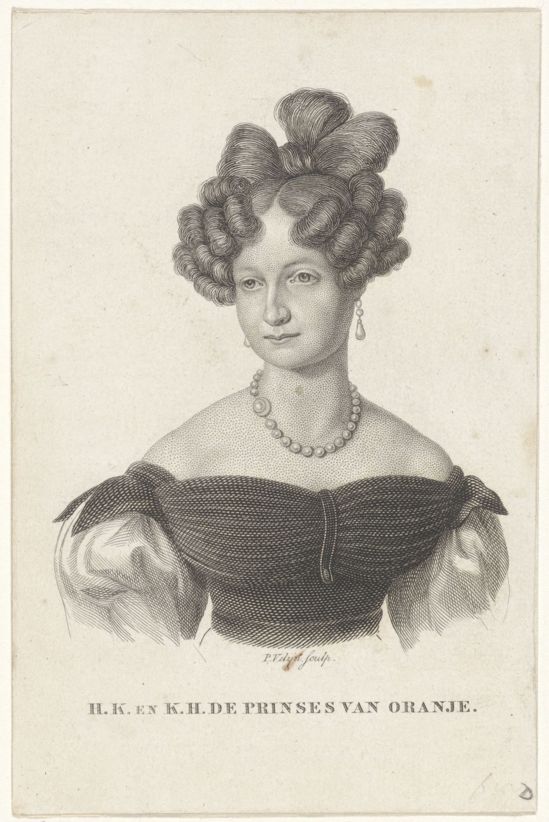Gravure van koningin Anna Paulowna, circa 1816-1836.