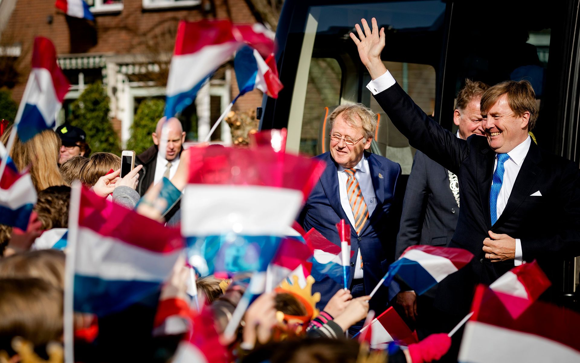 2017: Jaap Smit met koning Willem-Alexander tijdens een streekbezoek aan de Krimpenerwaard.