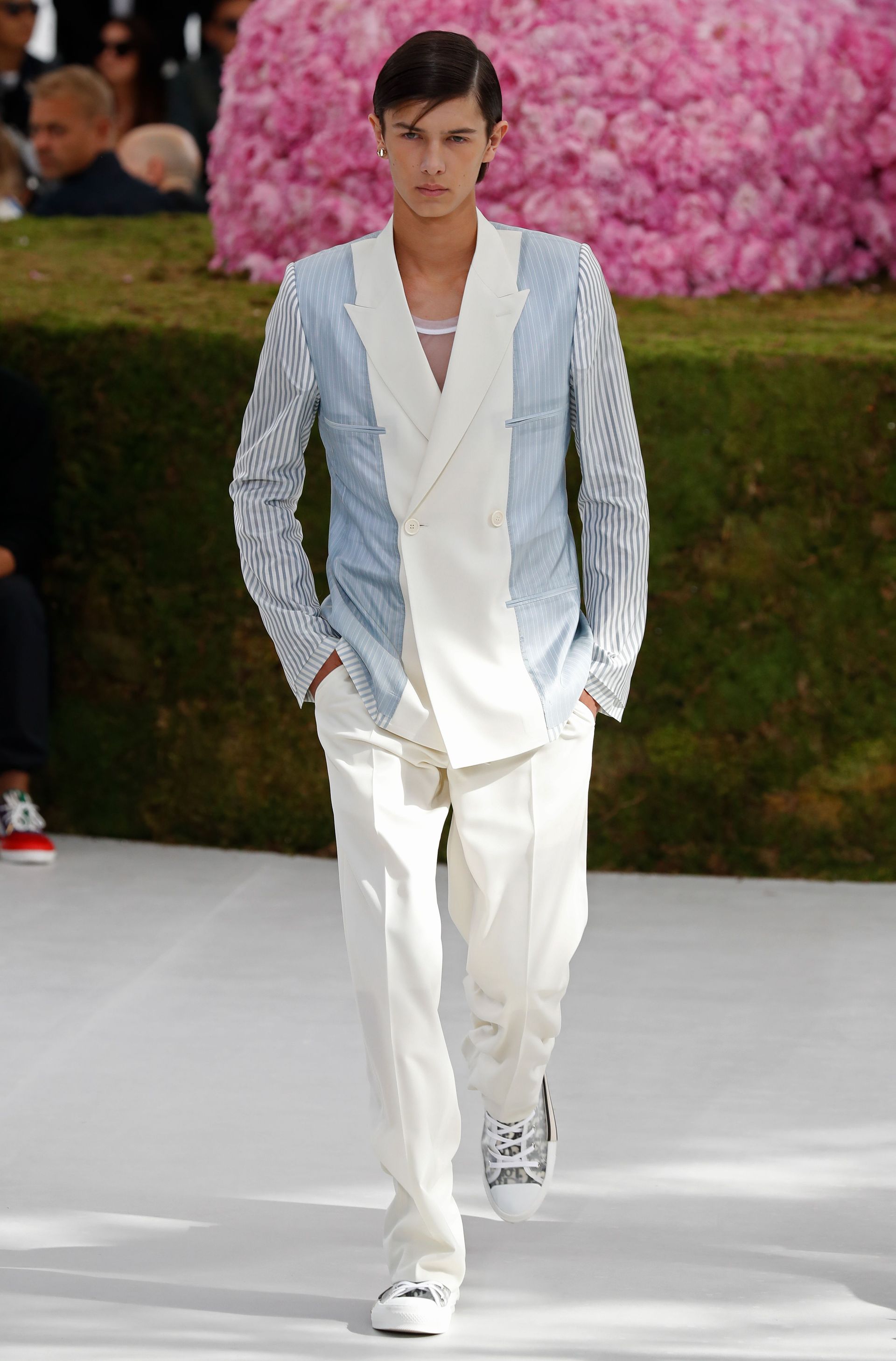 Prins Nikolai tijdens een modeshow van Dior in Parijs, juni 2018.