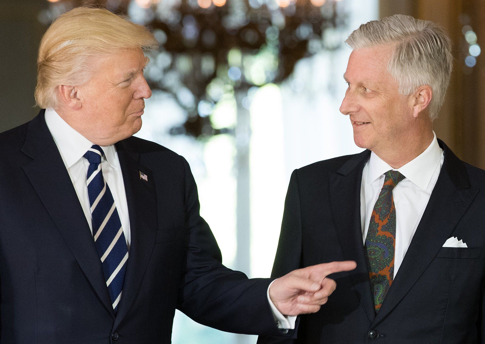 Filip ontvangt Donald Trump in België voor de NAVO-top. Dit was voor Filip zijn eerste ontmoeting