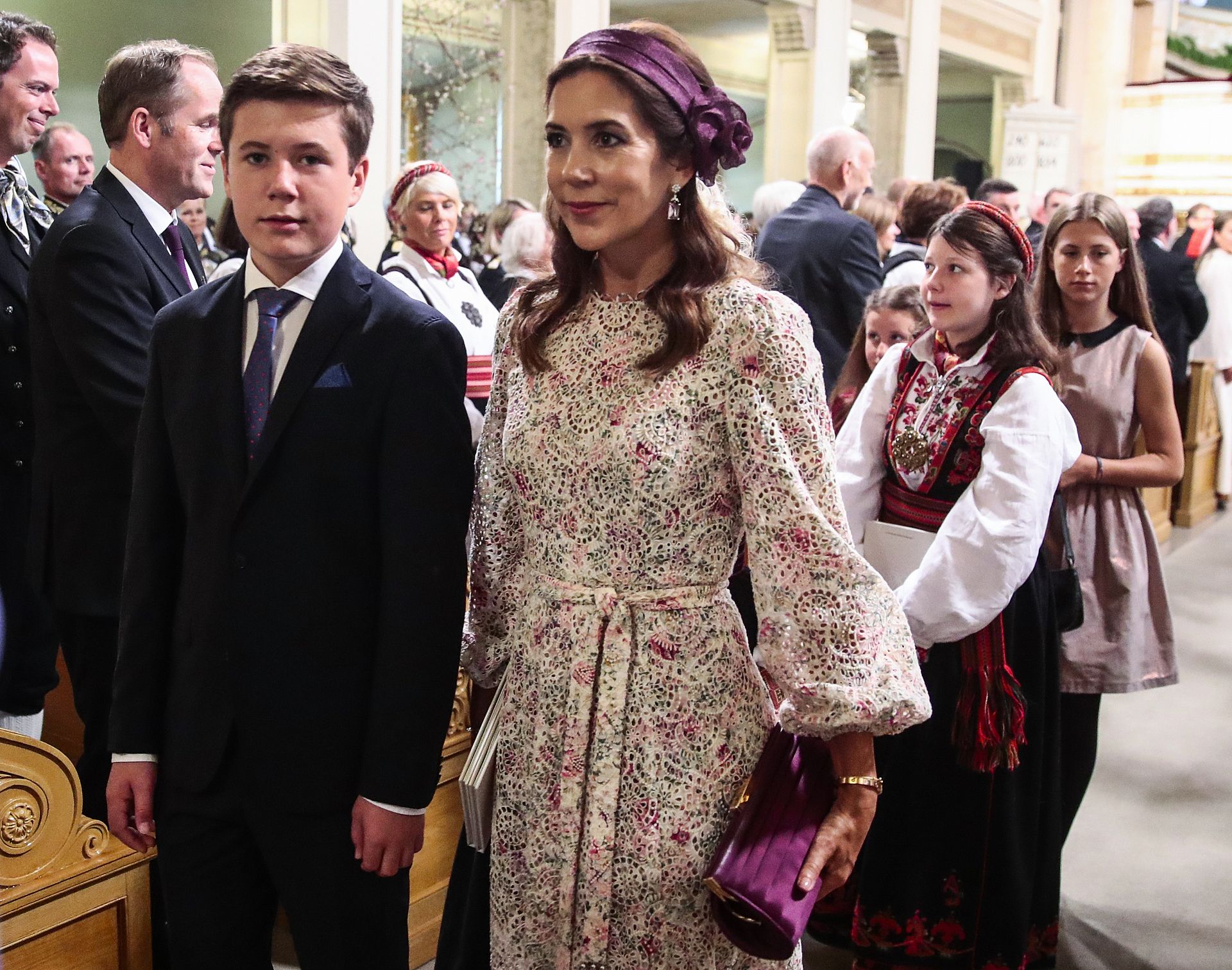 Prins Christian bij de belijdenis van prinses Ingrid Alexandra op 31 augustus 2019.
