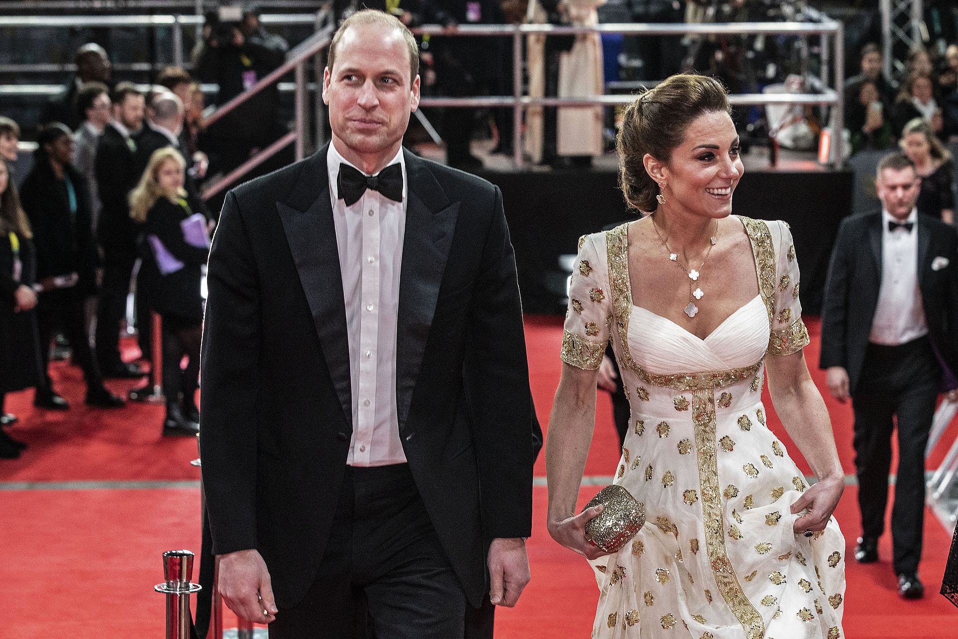 Catherine met de juwelen van Van Cleef & Arpels op de BAFTA Awards in 2020.