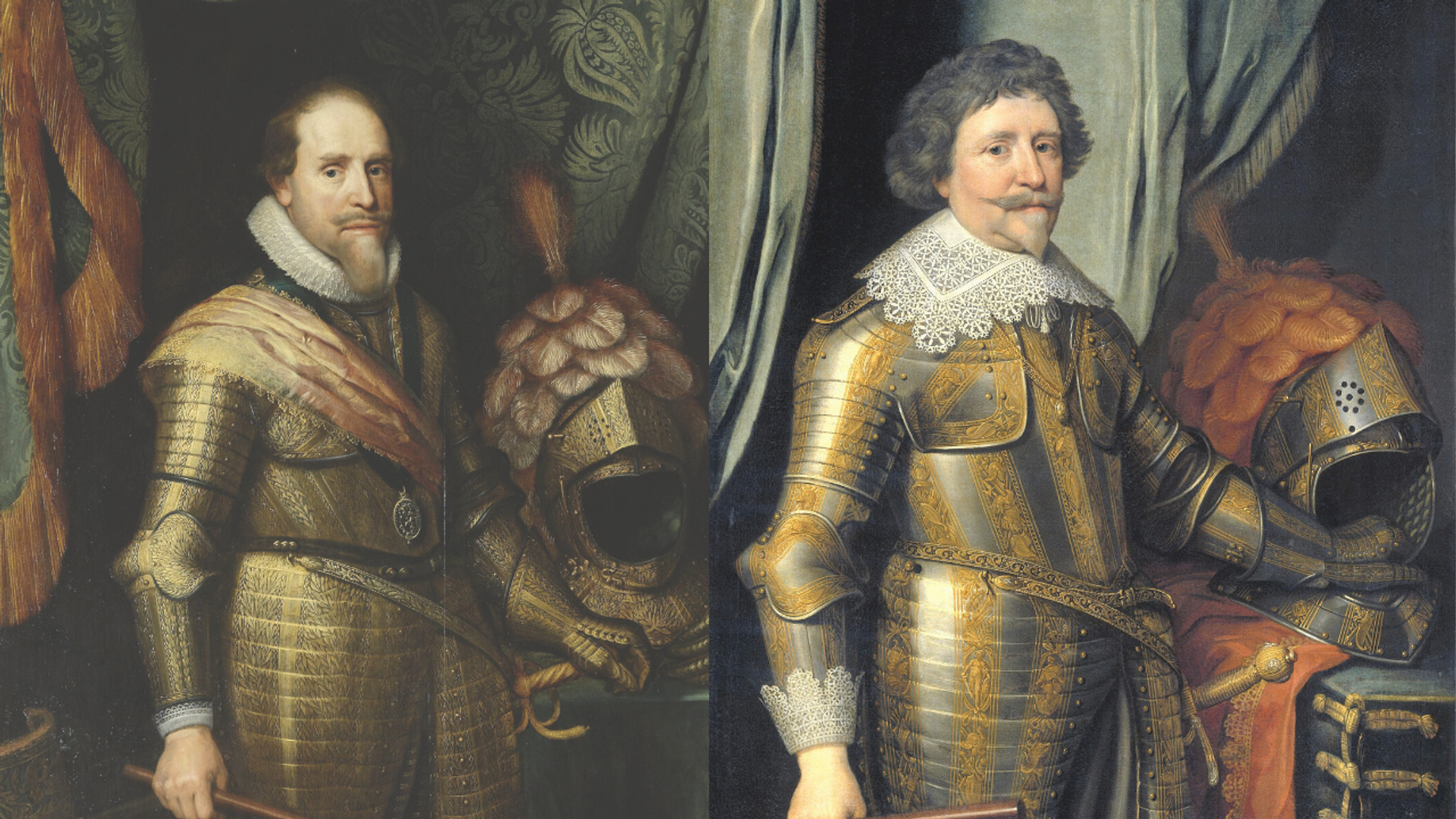 De Oranjestadhouders Maurits en zijn zoon Frederik Hendrik.