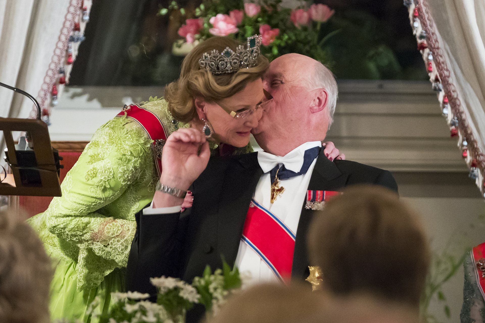 2018: Harald en Sonja tijdens het galadiner ter ere van hun gouden huwelijk.