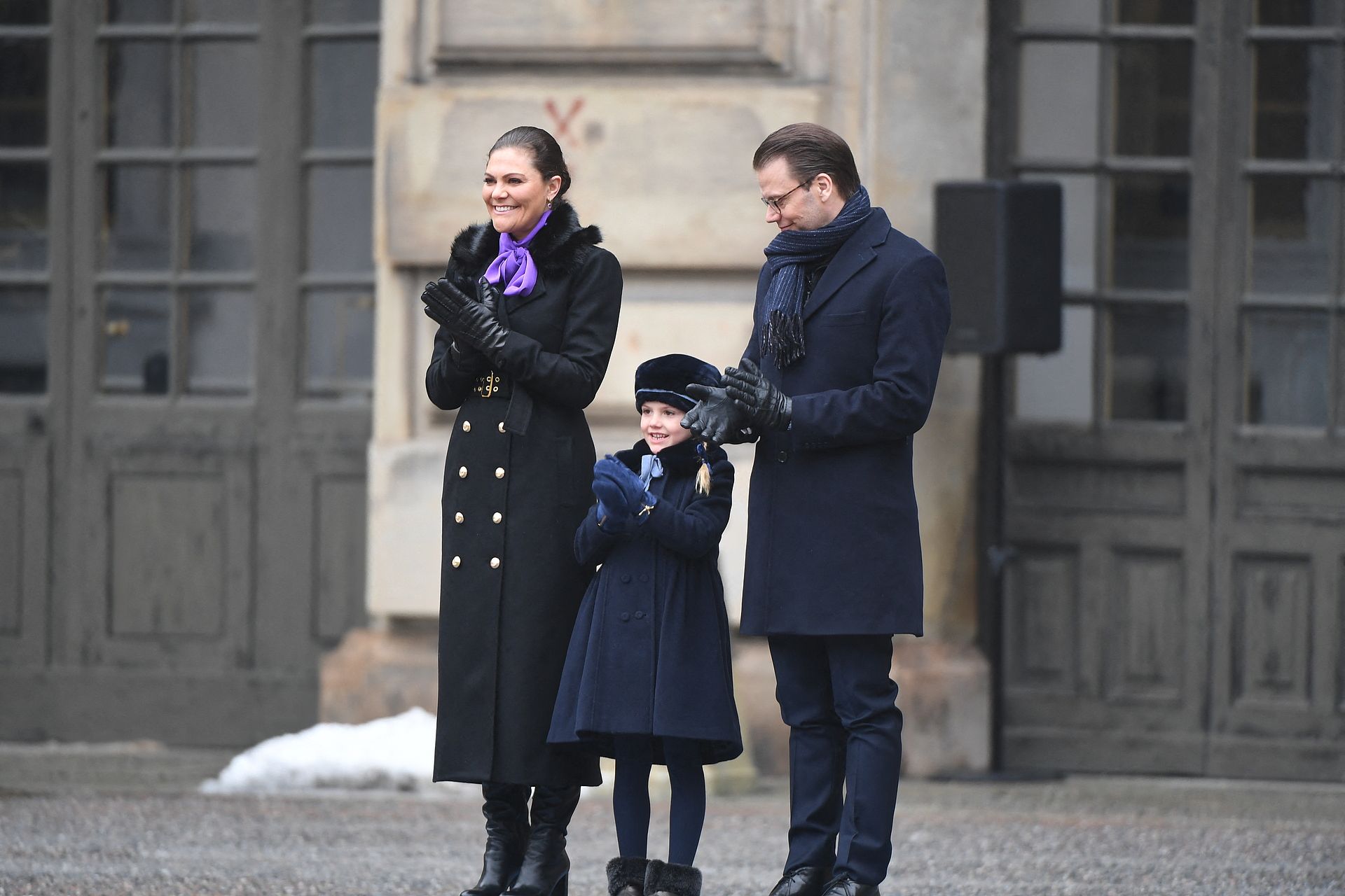 Prinses Estelle vergezelt haar ouders bij de viering van de naamdag Victoria, 12 maart 2018.