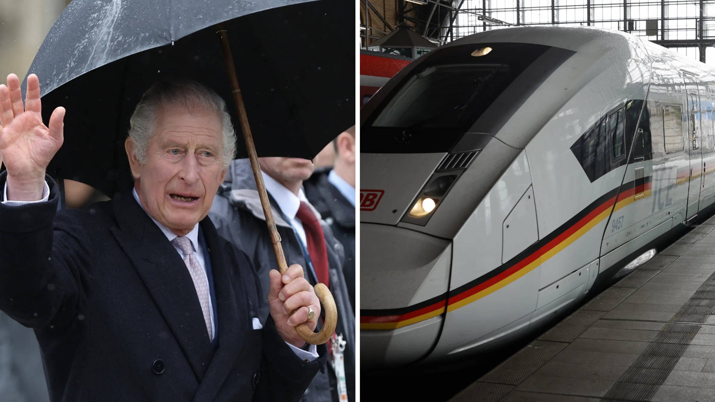 Charles en Camilla stappen op de trein naar Hamburg - Blauw Bloed