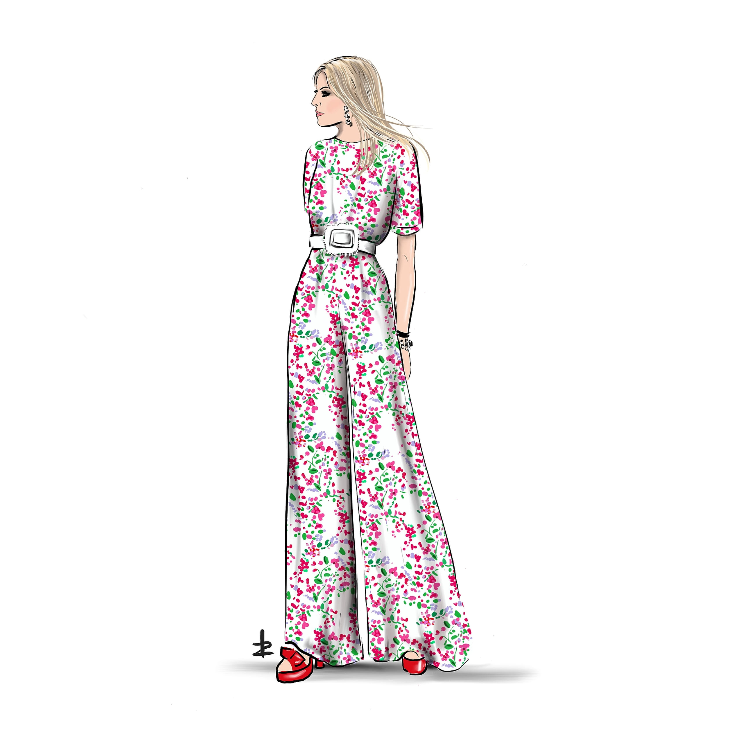 Het jumpsuit van de koningin afgelopen Koningsdag.