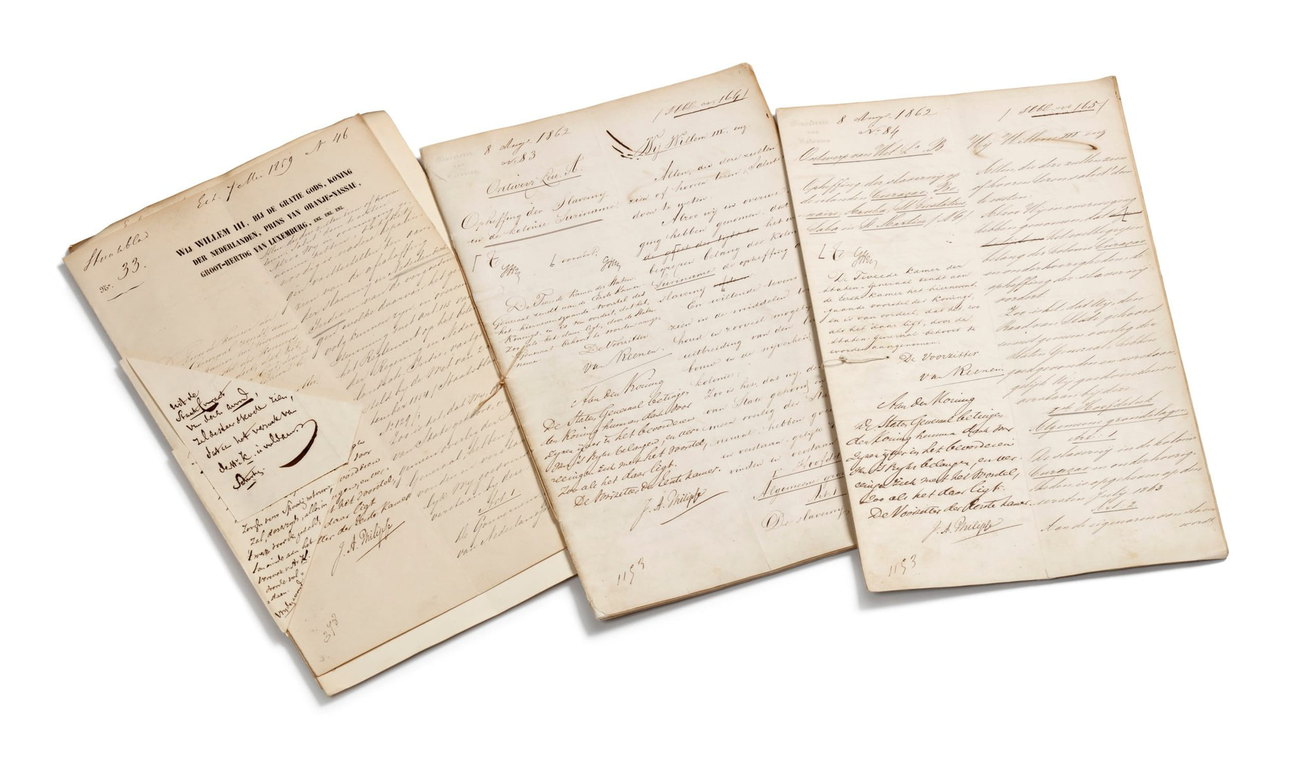 Wetten waarmee de afschaffing van de slavernij in Nederlands Indië (1859) Suriname en de Antillen