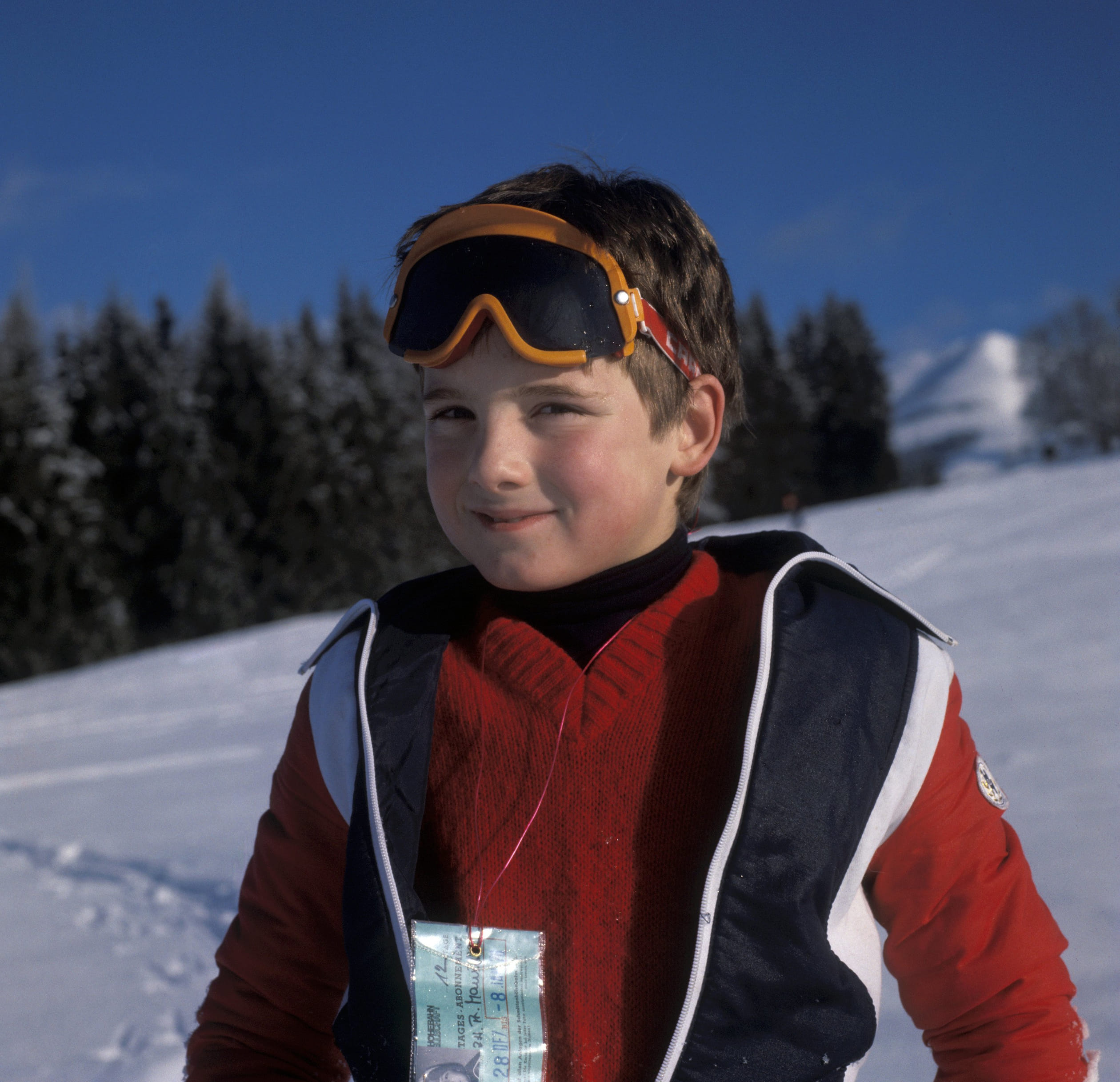 Maurits tijdens de wintersportvakantie in het Oostenrijkse Zell am See, 1978.