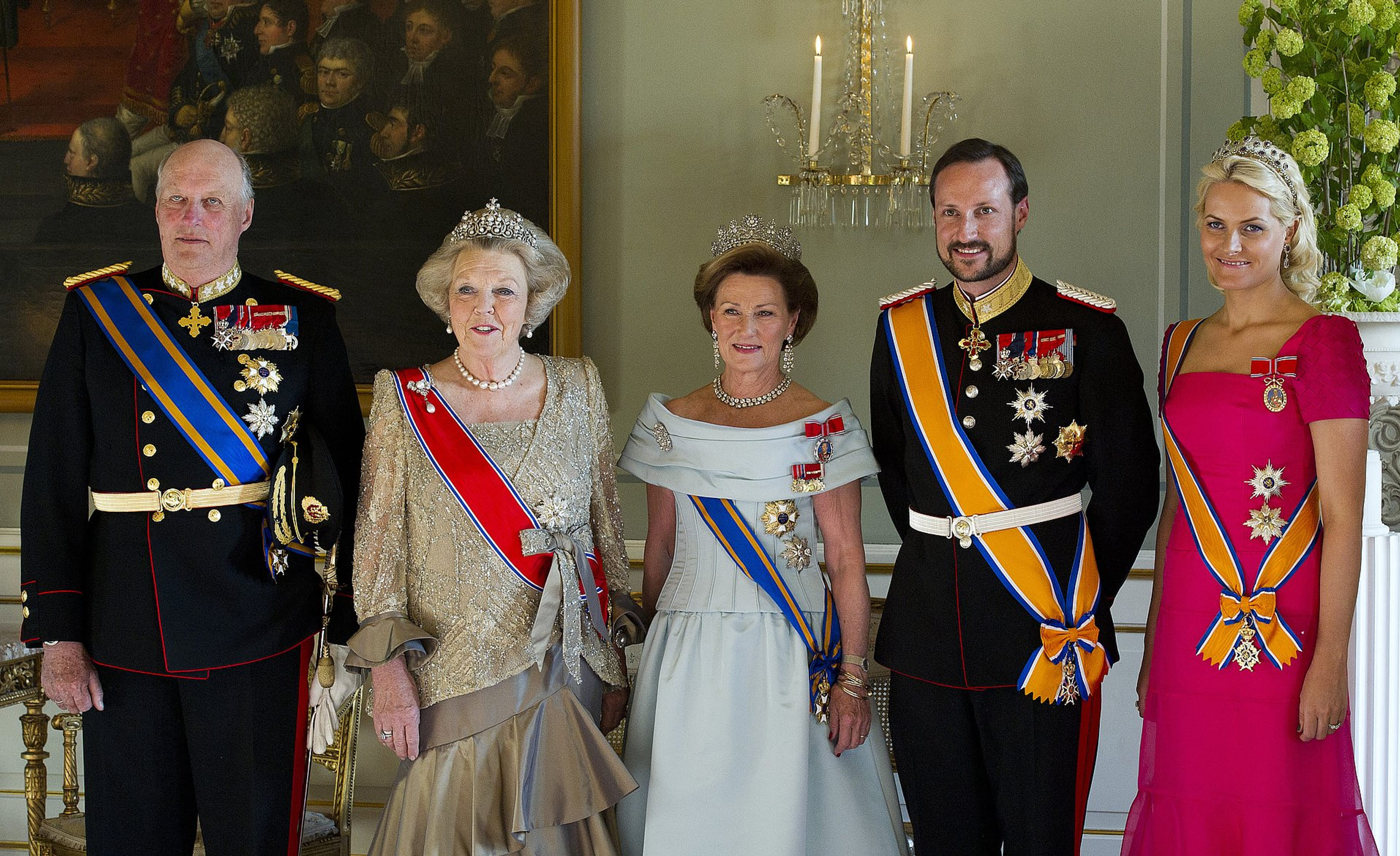 Op de foto voor aanvang van het staatsbanket.